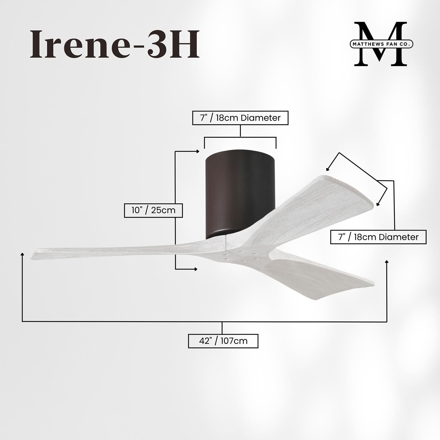 Irene 42 Inch Flush Mount Fan by Matthews Fan Company