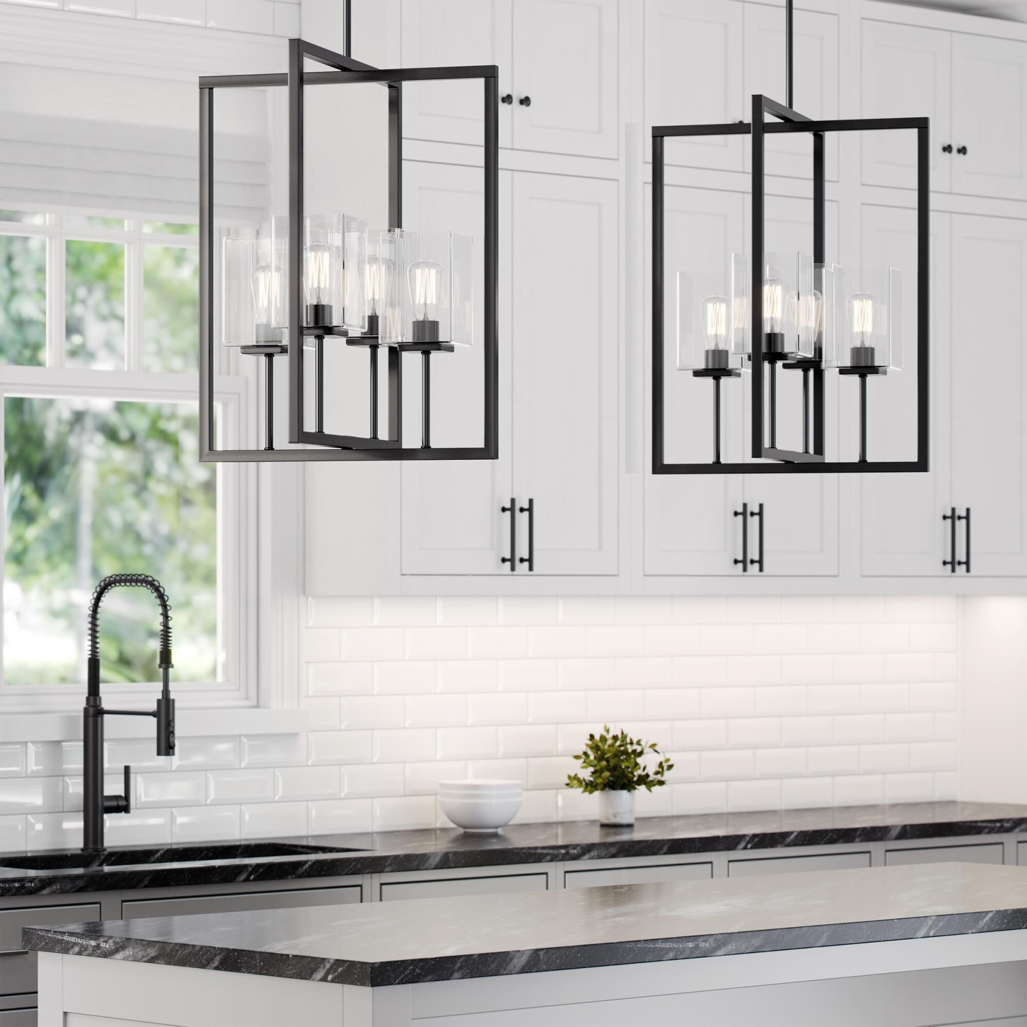 Shown in Midnight Black finish and Clear glass