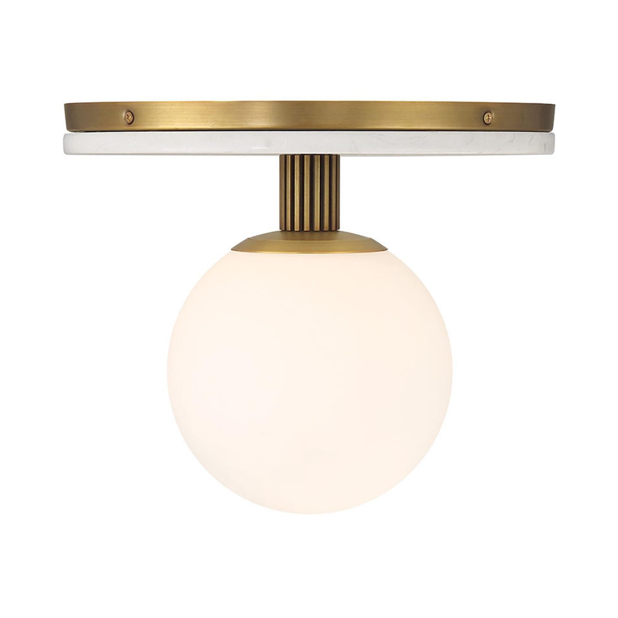 Shown in Antique Brass finish and Opal Etched glass