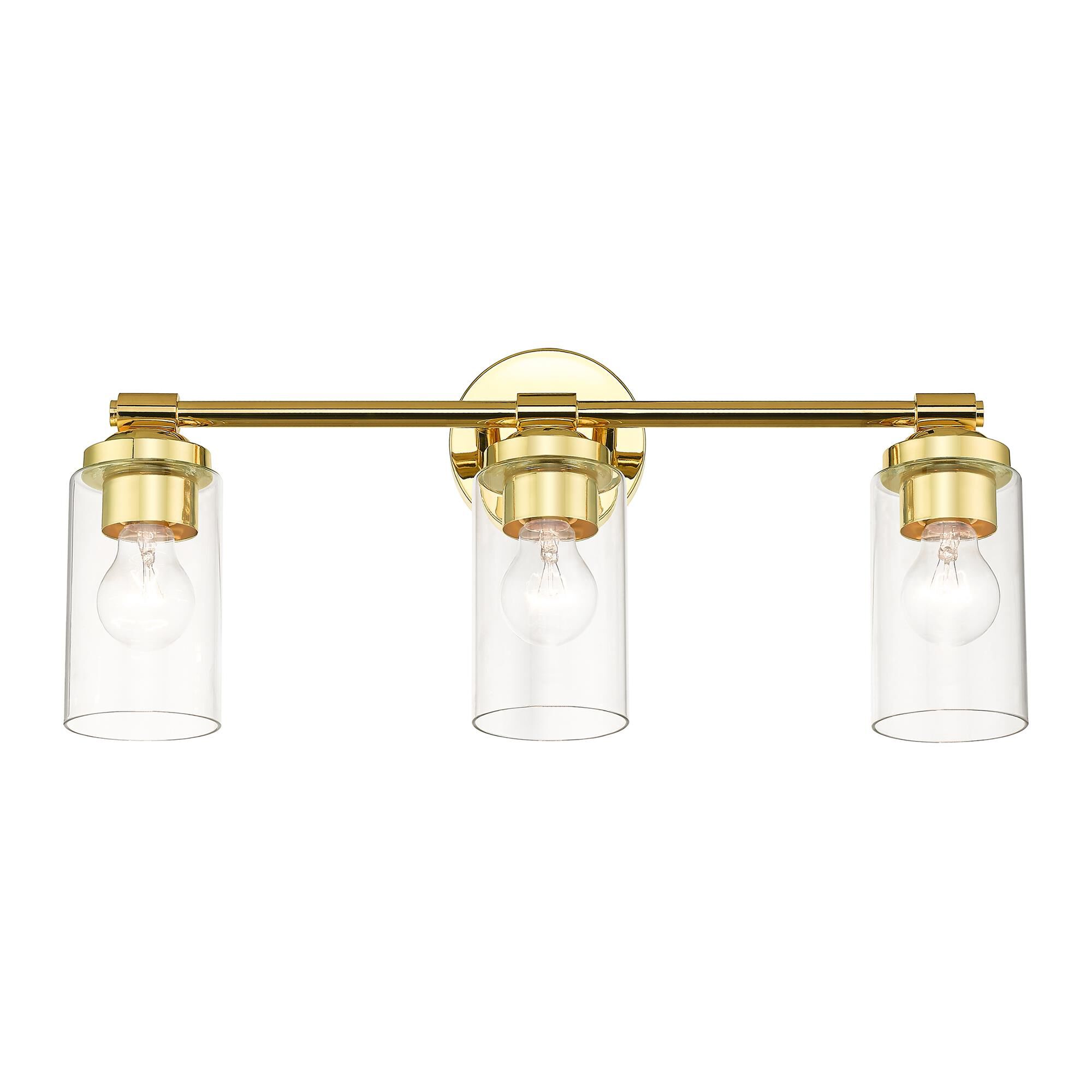 Shown in Polished Brass finish and Hand Blown Clear  glass