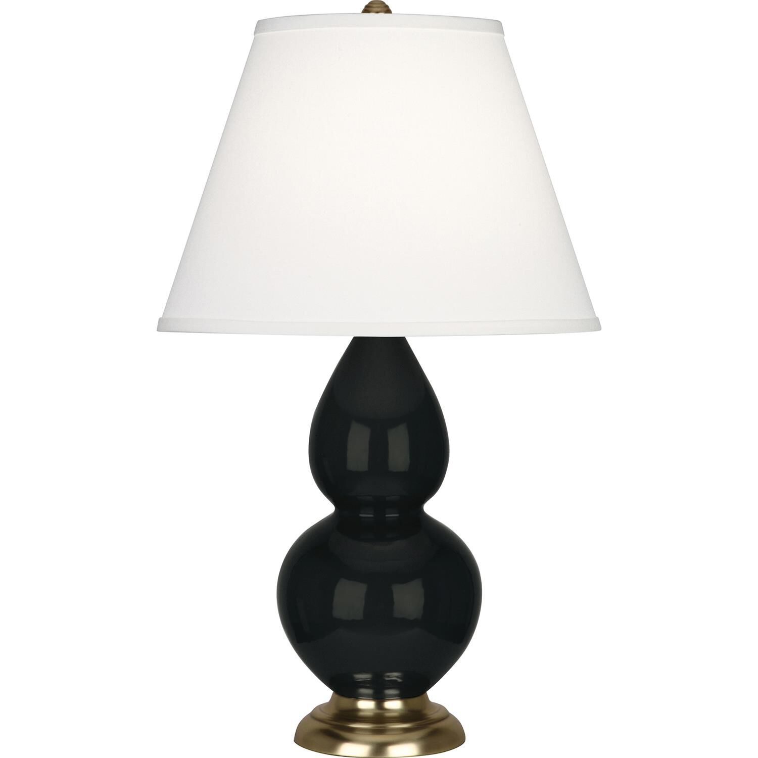 Shown in Obsidian finish and Pearl shade and Antique Natural Brass accent