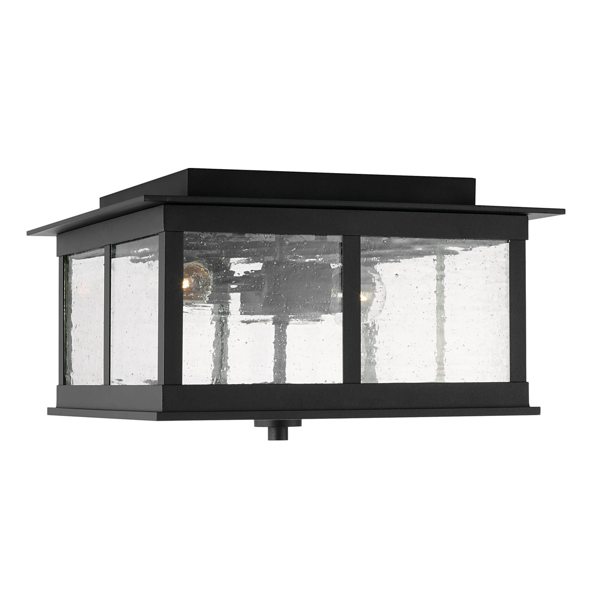 Shown in Black finish and Antiqued glass
