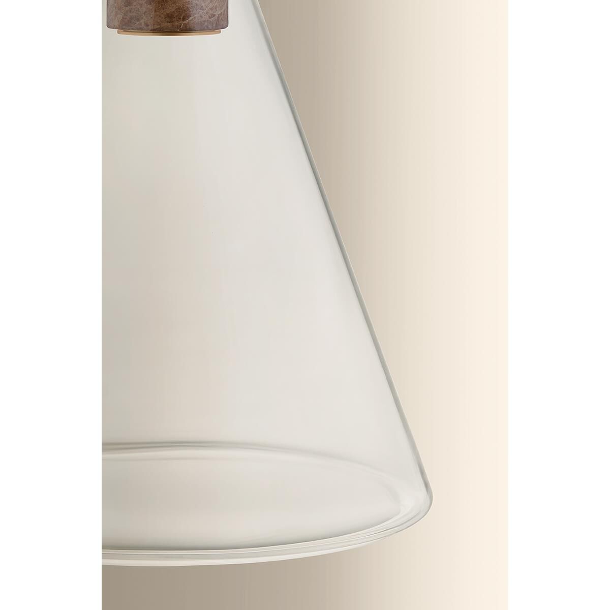 Shown in Patina Brass finish and Clear glass