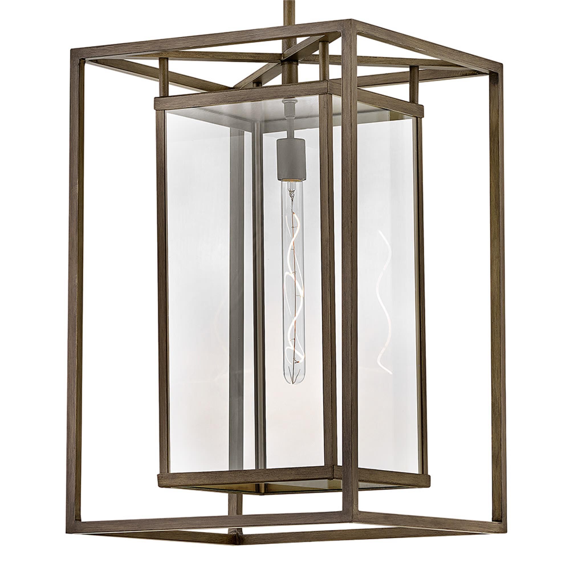 Shown in Burnished Bronze finish and Clear glass