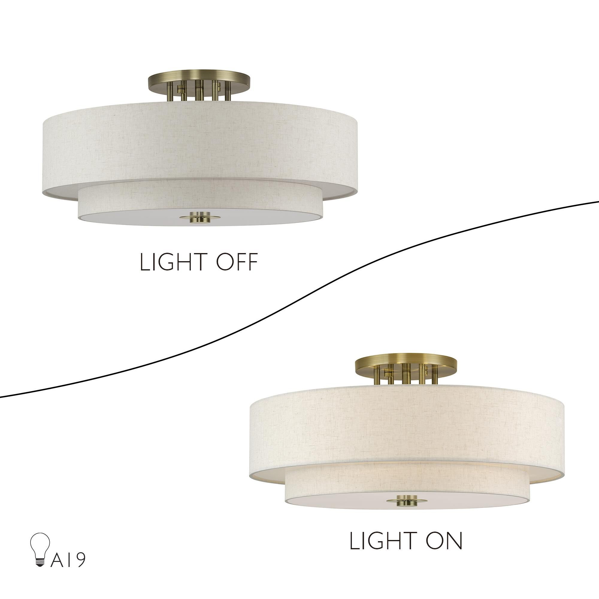 Monroe 30 Inch Semi Flush Mount by Livex Lighting