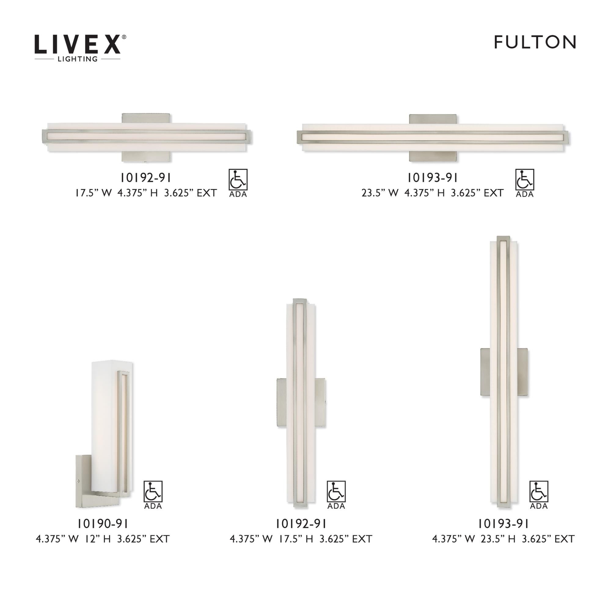 Livex Lighting Fulton 12 Inch LED Wall Sconce