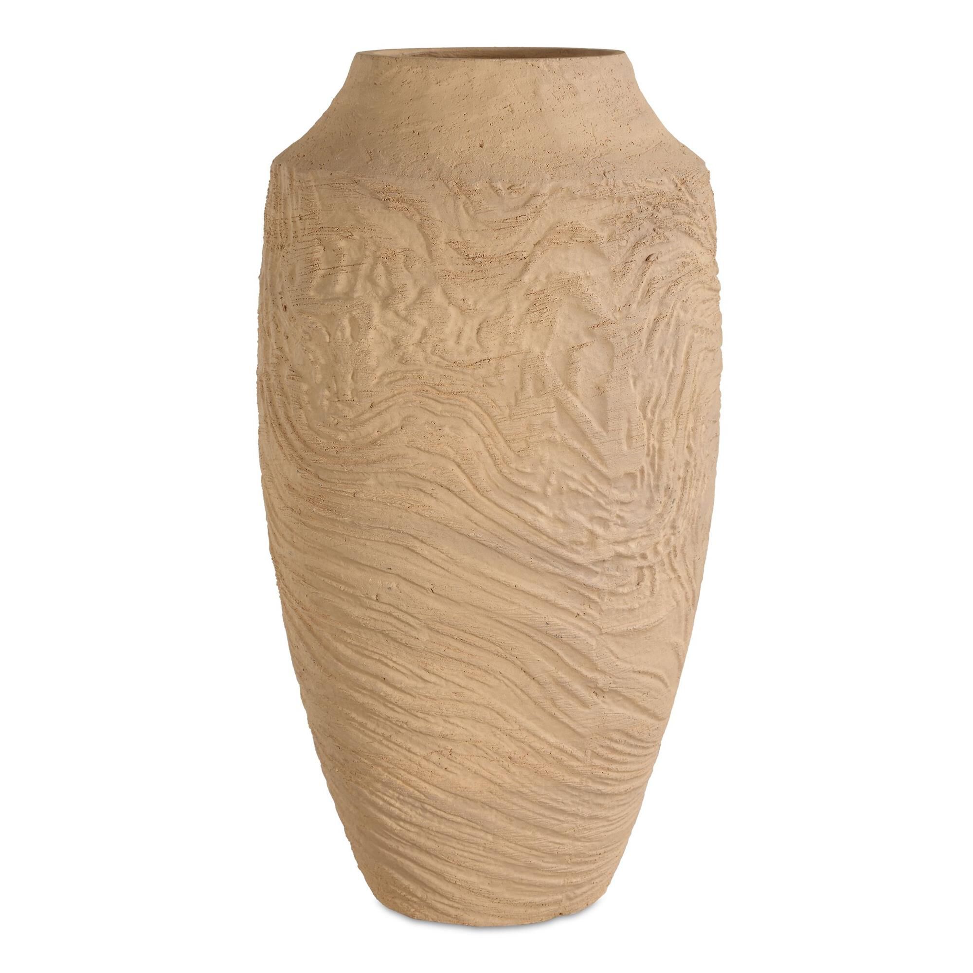 Carolyn Kinder Sandstone Flow 16 Inch Vase-Urn by Uttermost