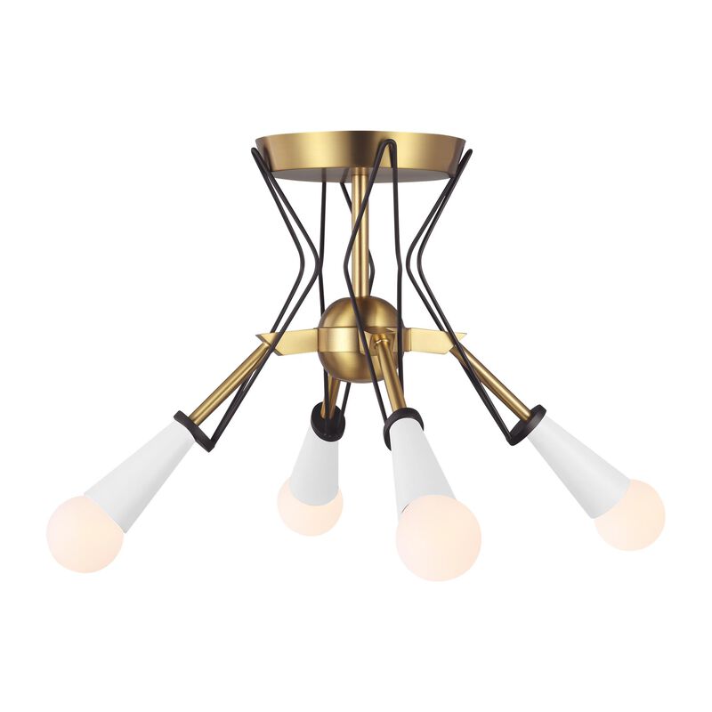 Ellen DeGeneres Piro 14 Inch 4 Light Semi Flush Mount by Visual Comfort Studio Collection