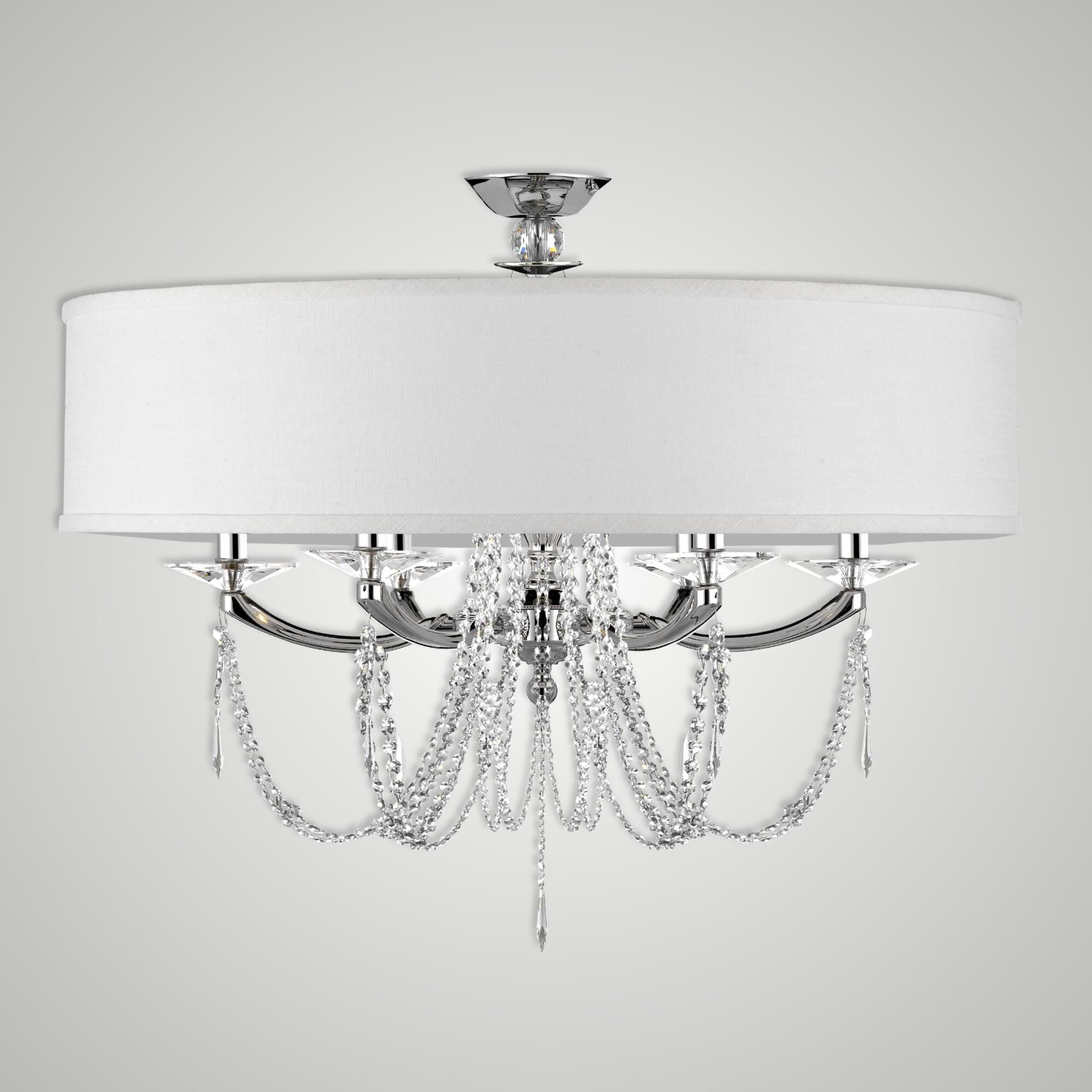 Kensington 28 Inch 6 Light Semi Flush Mount by American Brass and Crystal