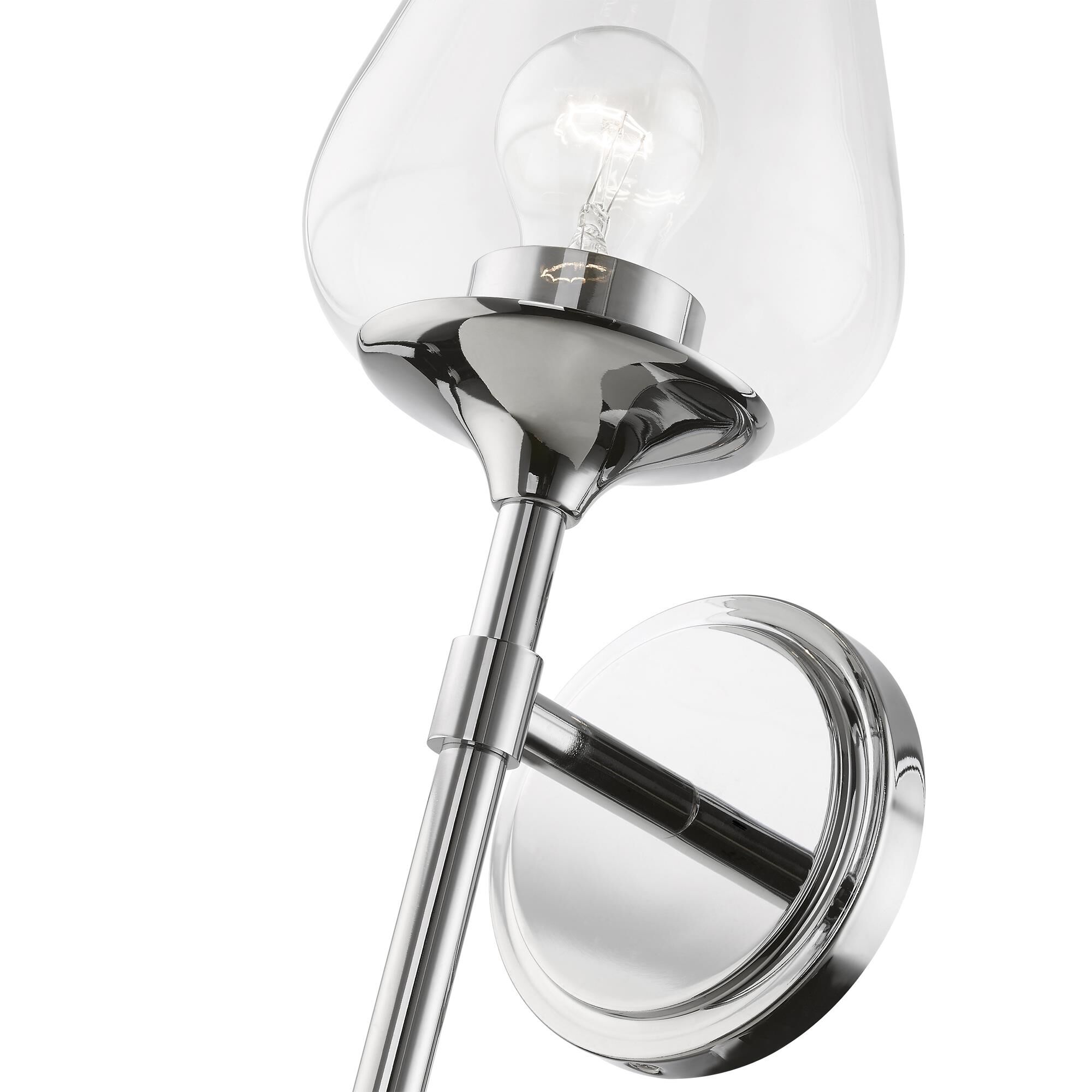 Shown in Polished Chrome finish and Clear glass