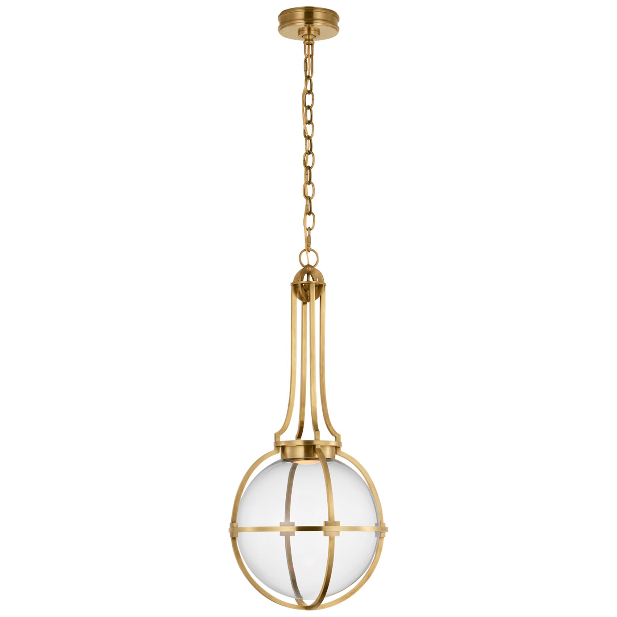 Shown in Antique-Burnished Brass finish and Clear glass and Clear Glass shade