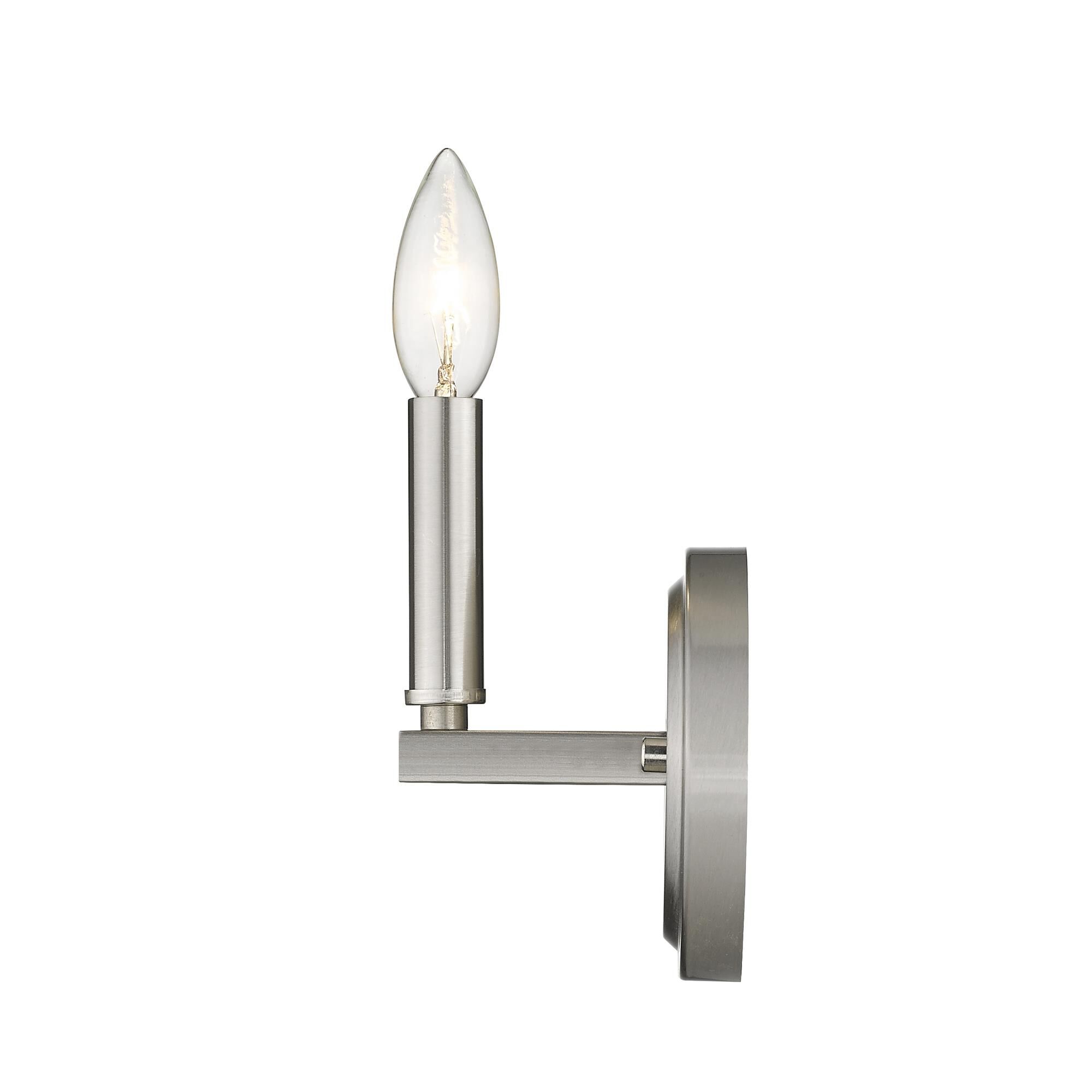 Shown in Satin Nickel finish and -- glass and -- shade