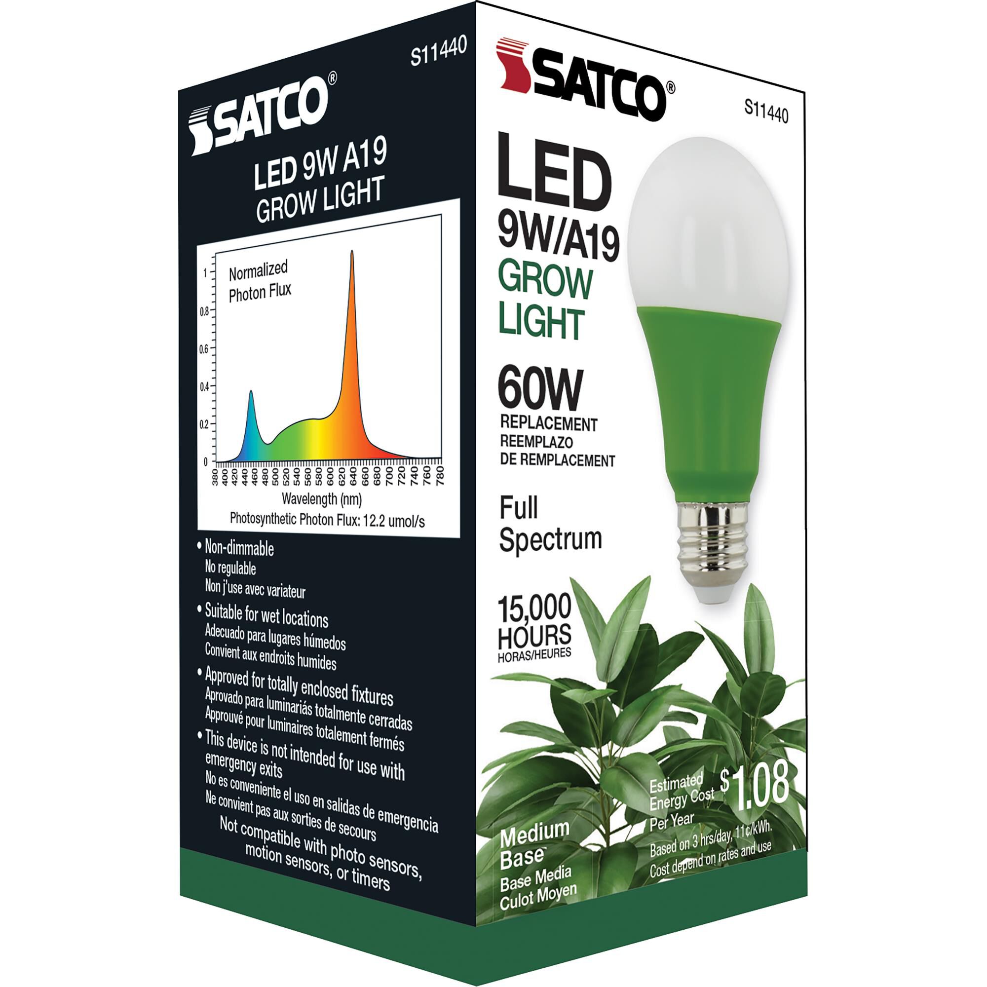 9 Watt A19 LED Light Bulb by Satco