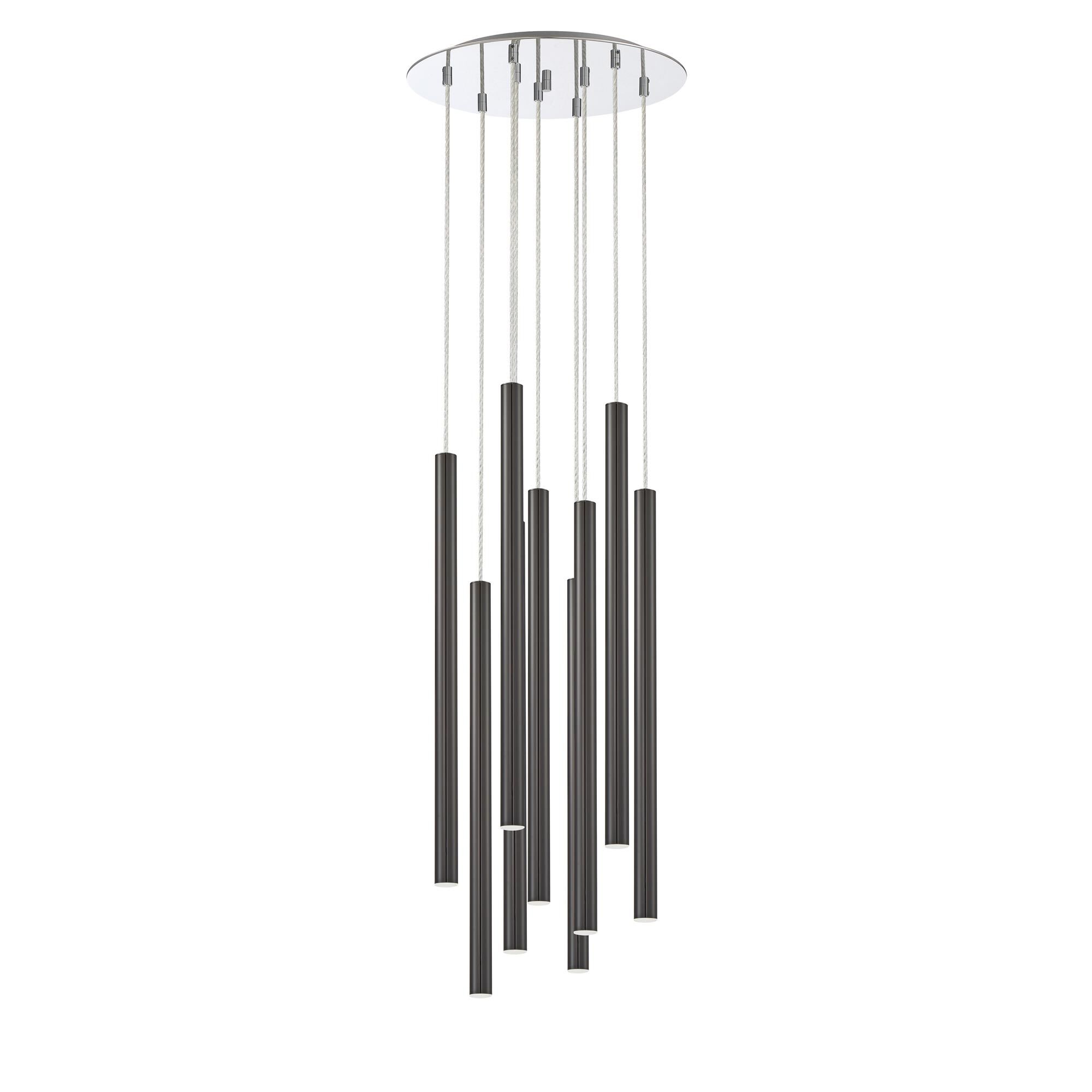 Shown in Chrome finish and Steel glass and Steel shade