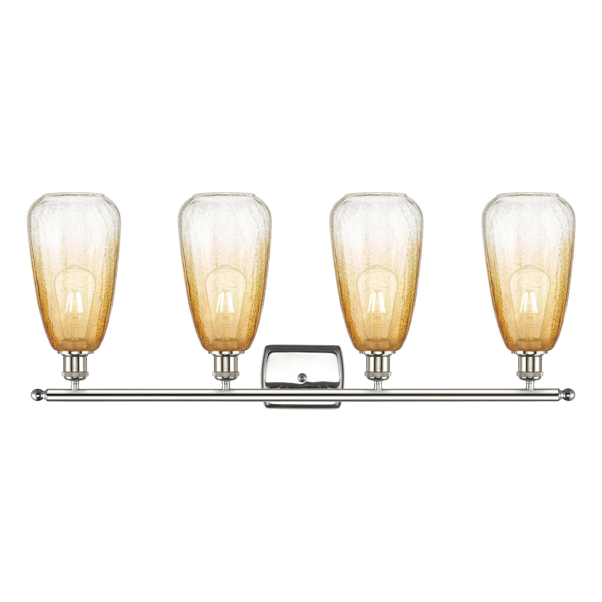 Shown in Polished Nickel finish and Amber glass