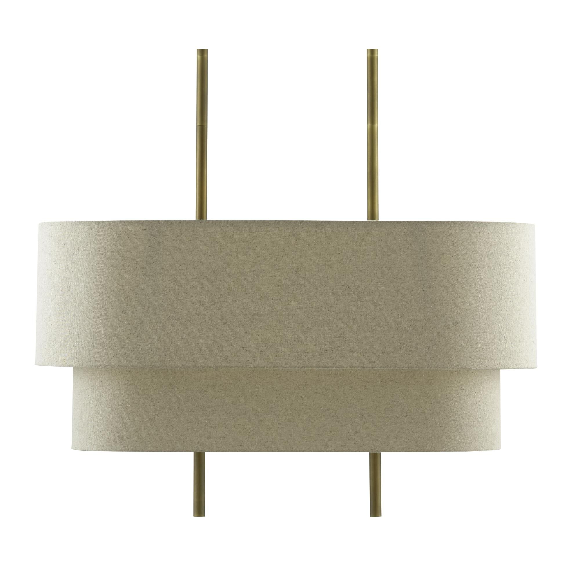 Shown in Antique Brass/Linen finish and Natural Linen shade