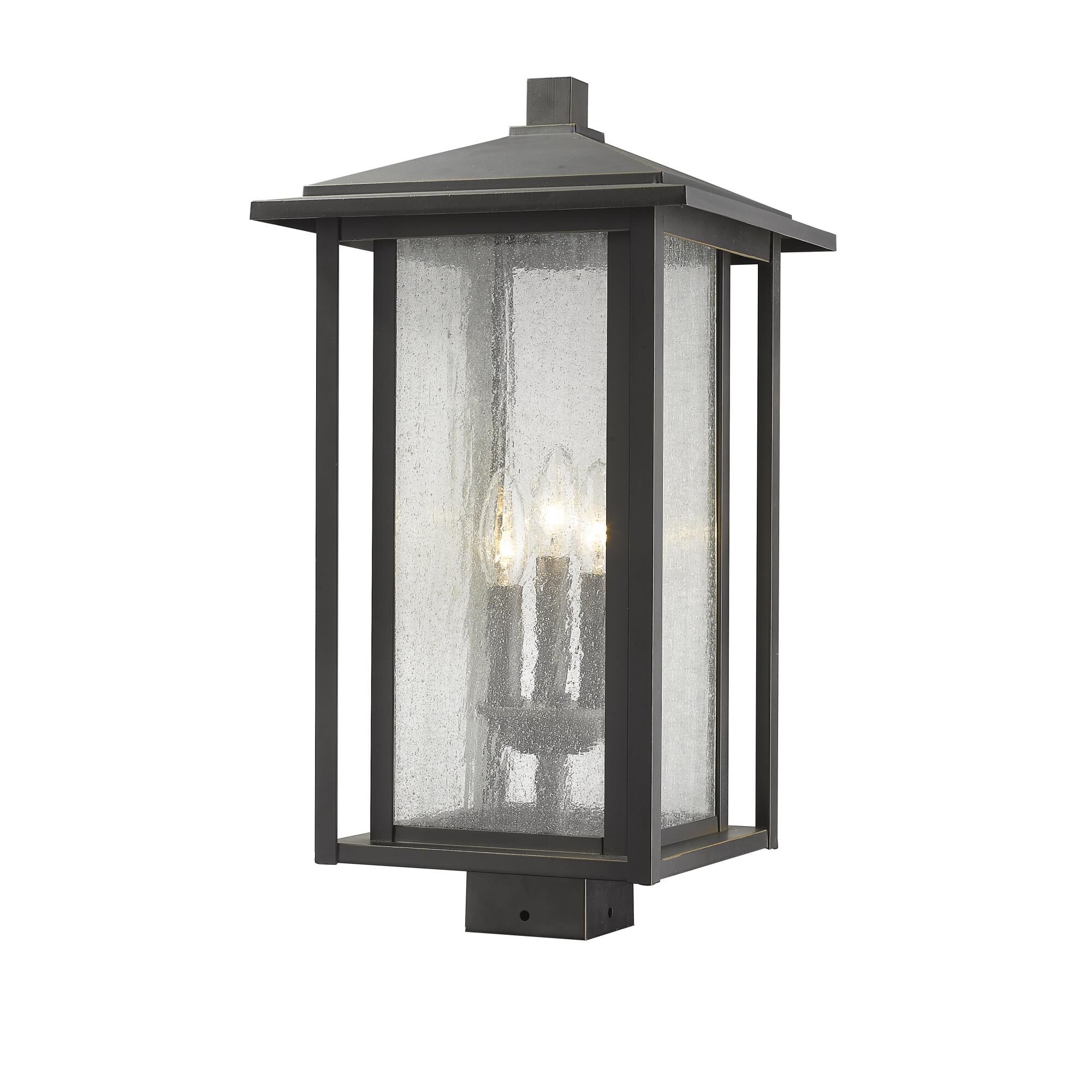 Shown in Oil Rubbed Bronze finish and Glass shade