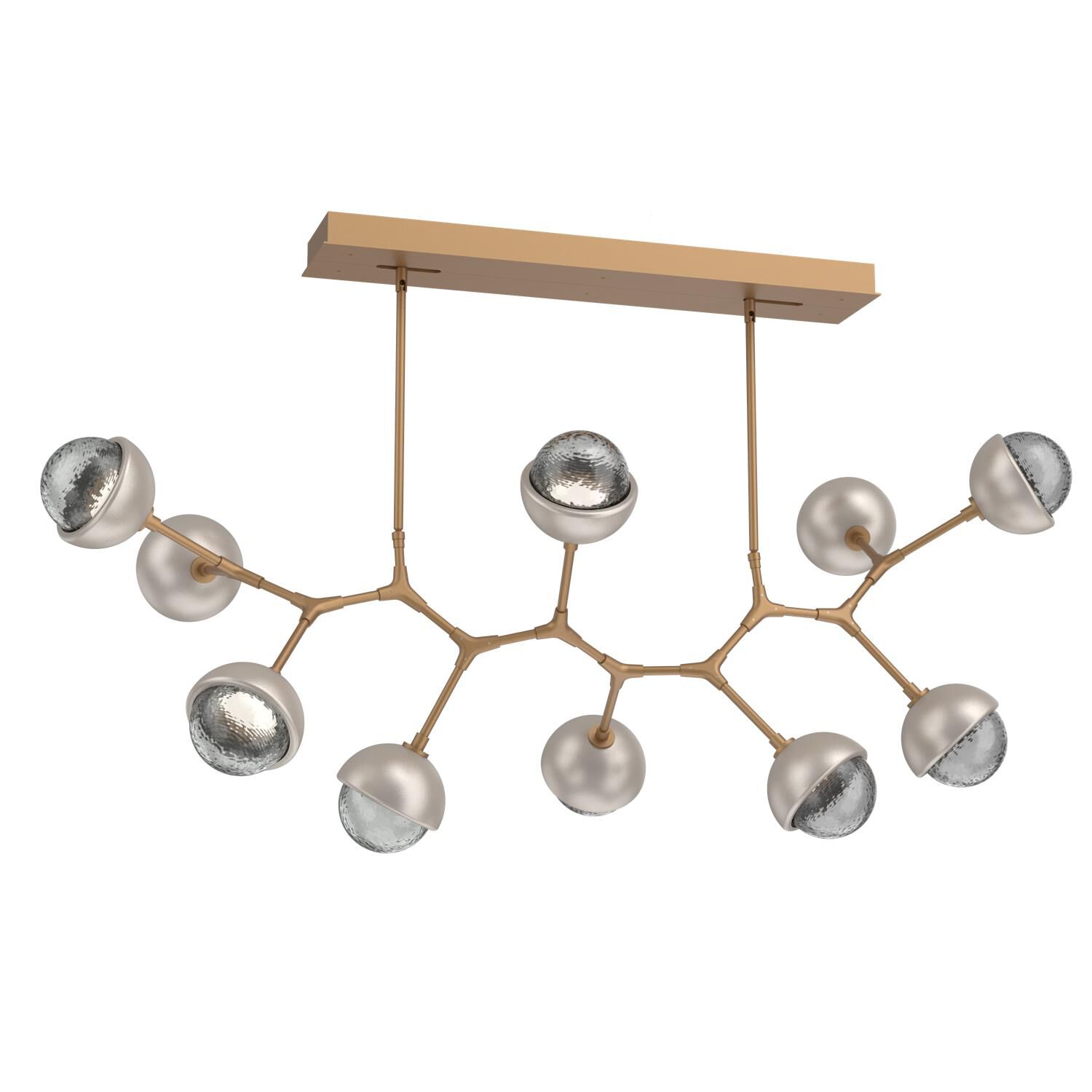Shown in Novel Brass finish and Smoke glass and Beige Silver accent