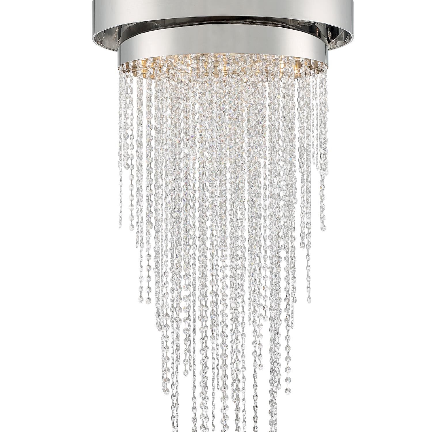 Shown in Polished Nickel finish and Hand Cut crystal