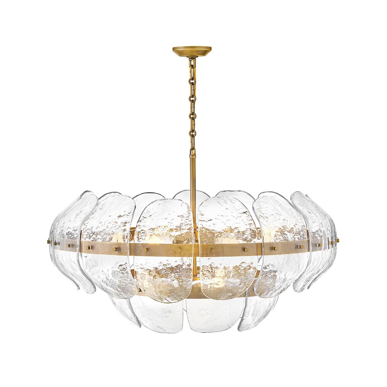 Shown in Heritage Brass finish and Clear glass