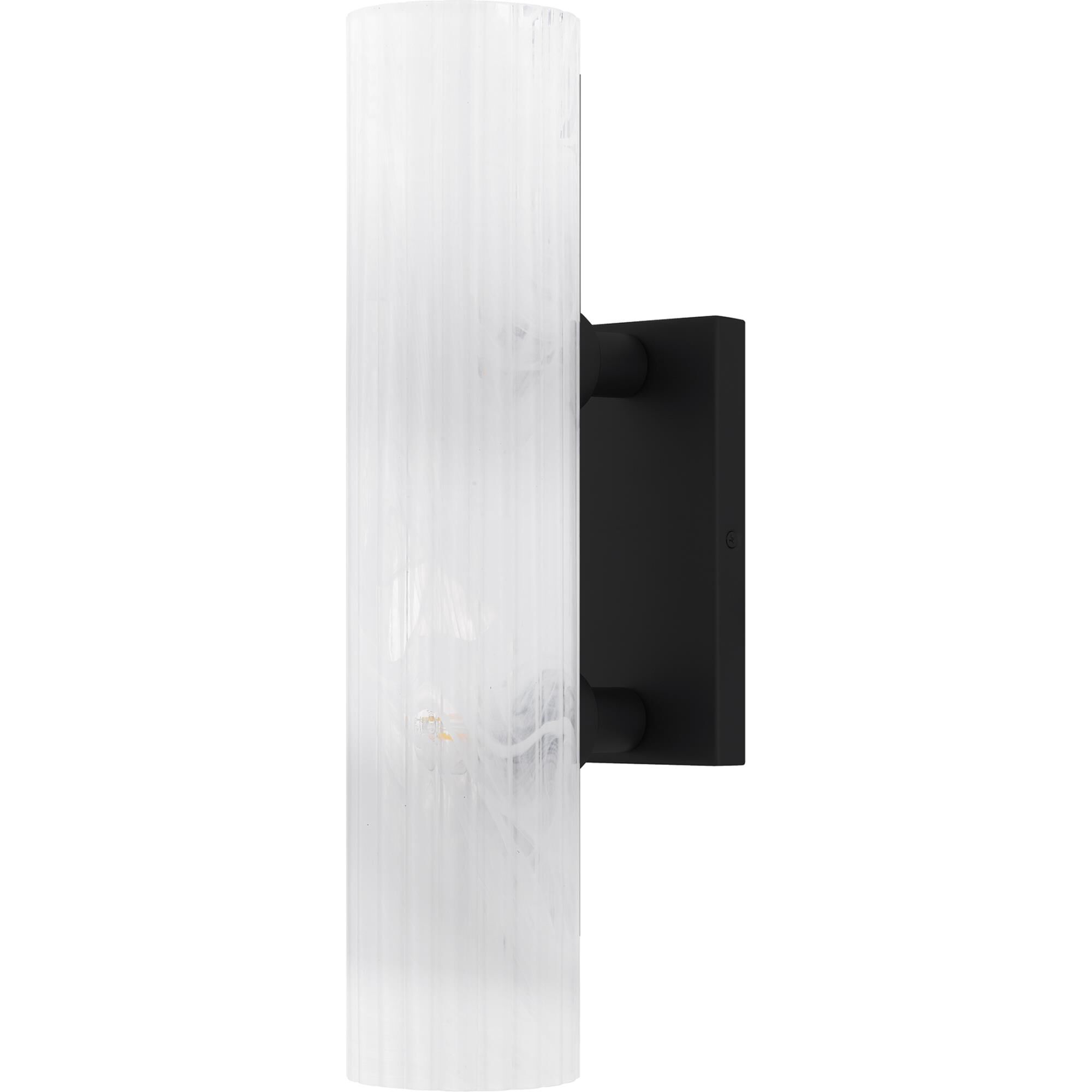 Shown in Matte Black finish and Clear Ribbed Swirl Glass shade
