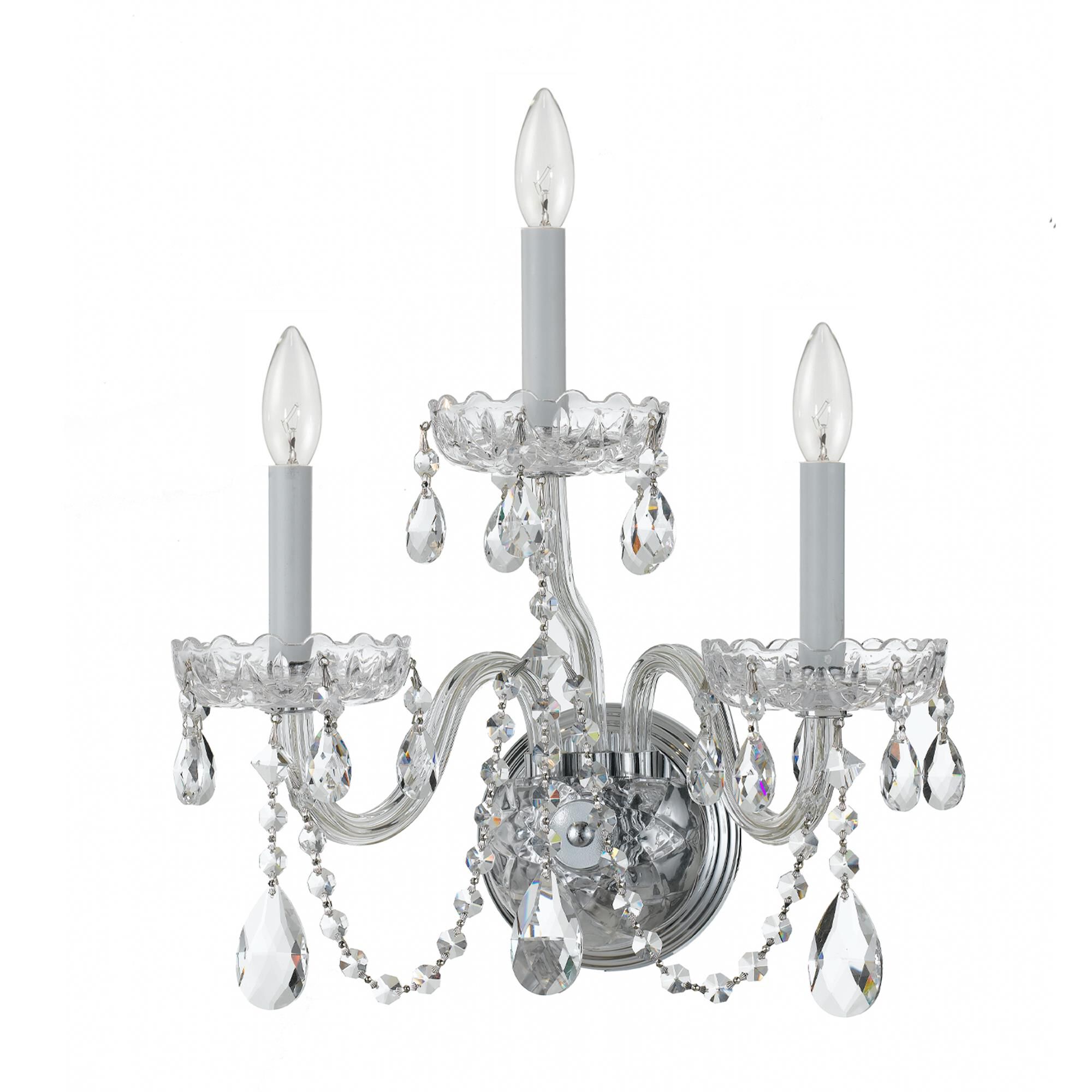 Shown in Polished Chrome finish and Hand Cut Crystal crystal