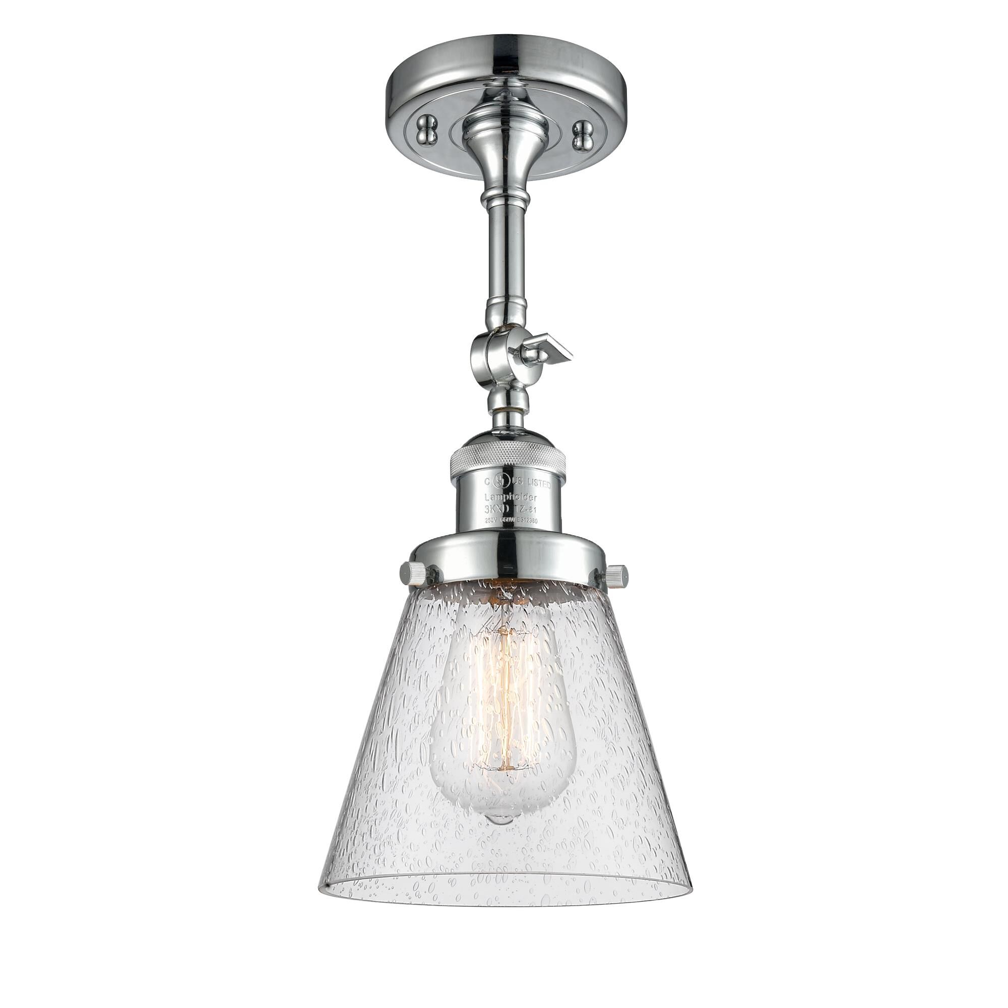 Shown in Polished Chrome finish and Seedy glass and None accent