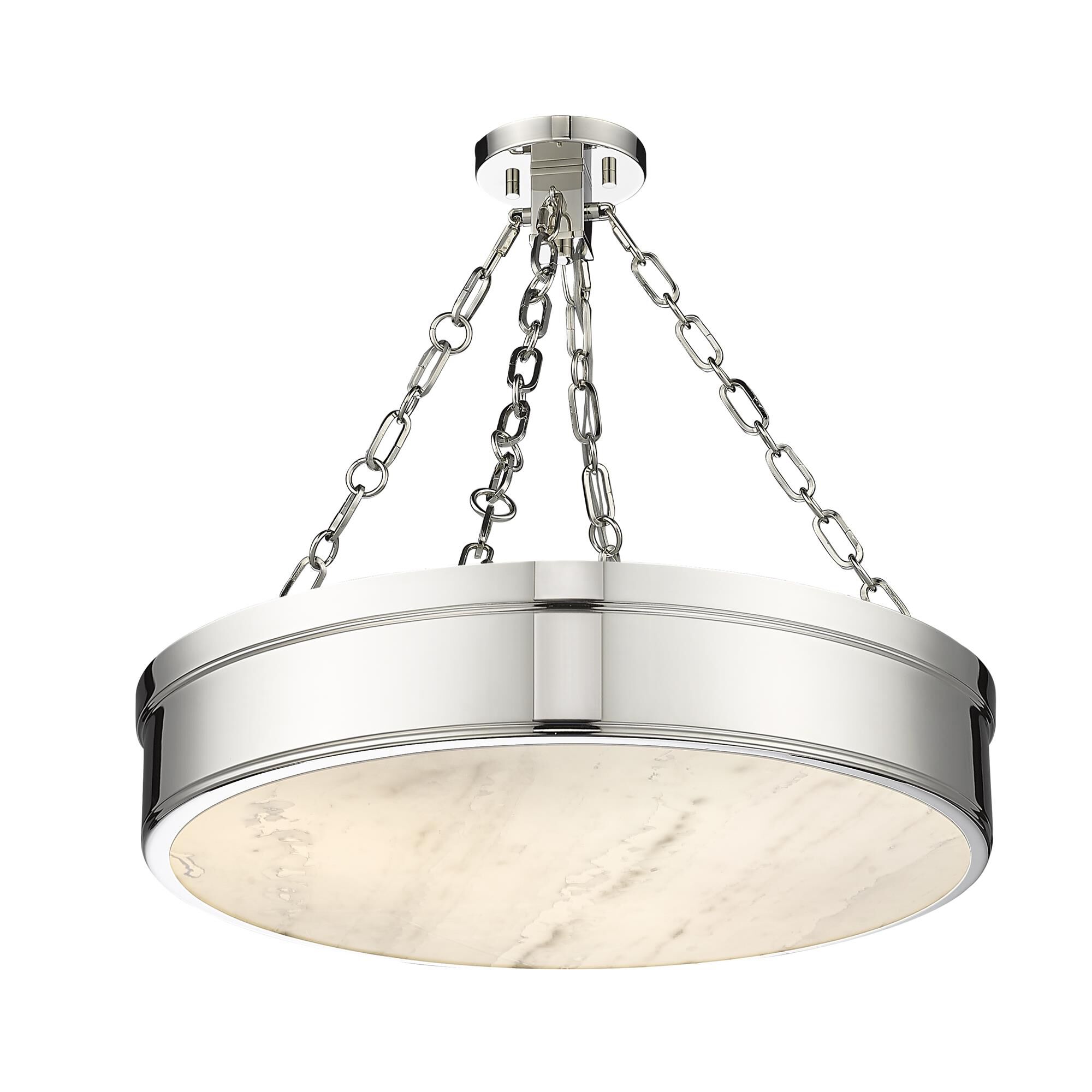Shown in Polished Nickel finish and Marbling glass