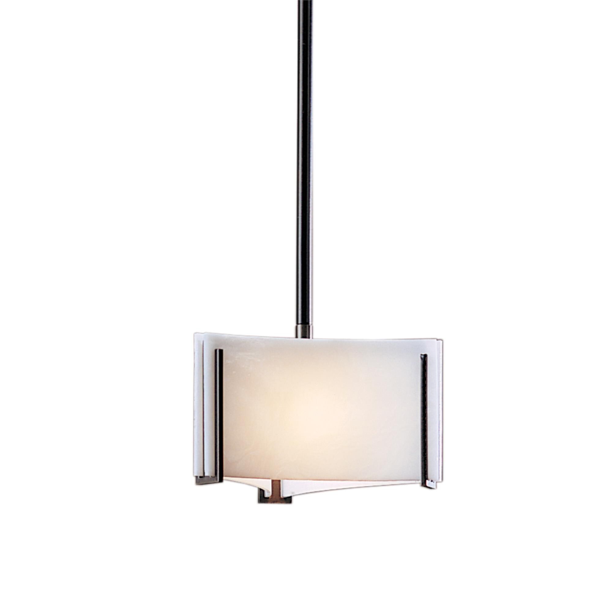 Shown in Black finish and White Art glass