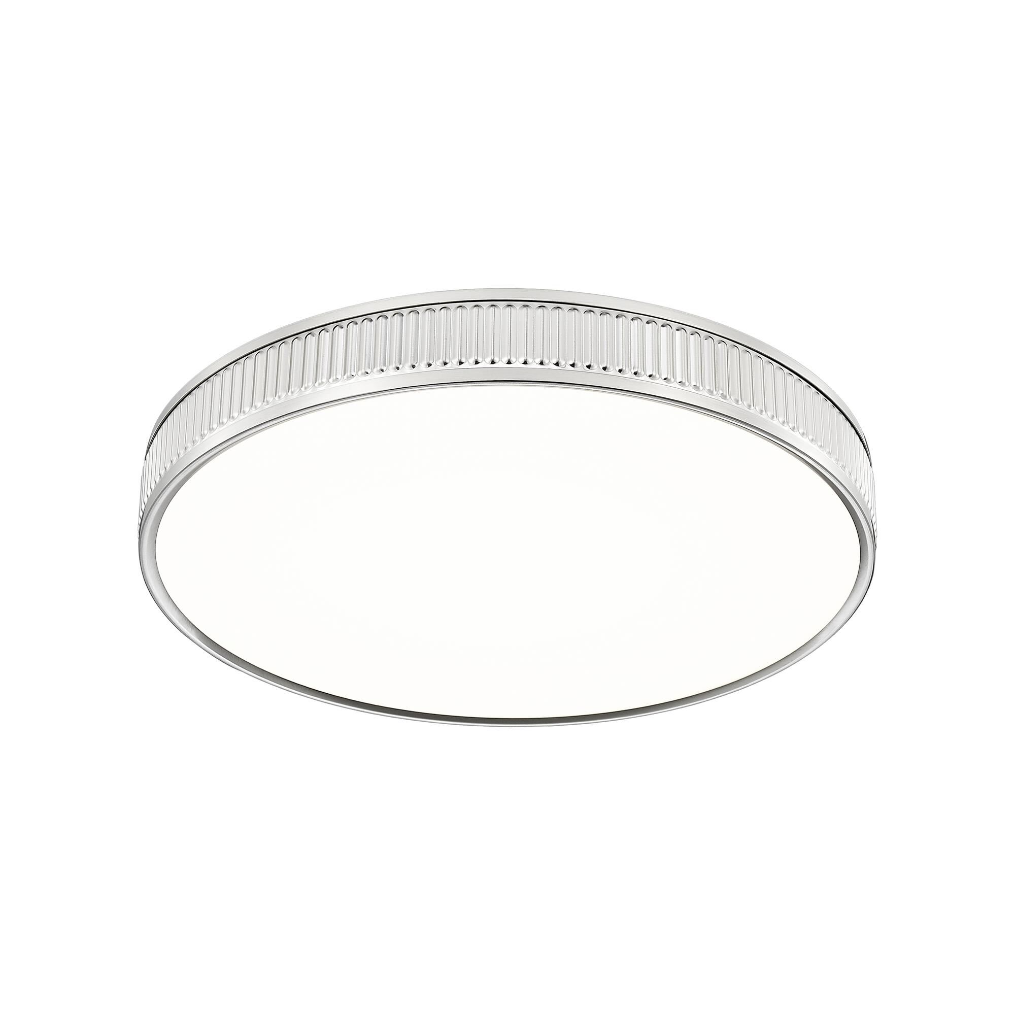 Shown in Brushed Nickel finish and Frosted glass and Frosted shade