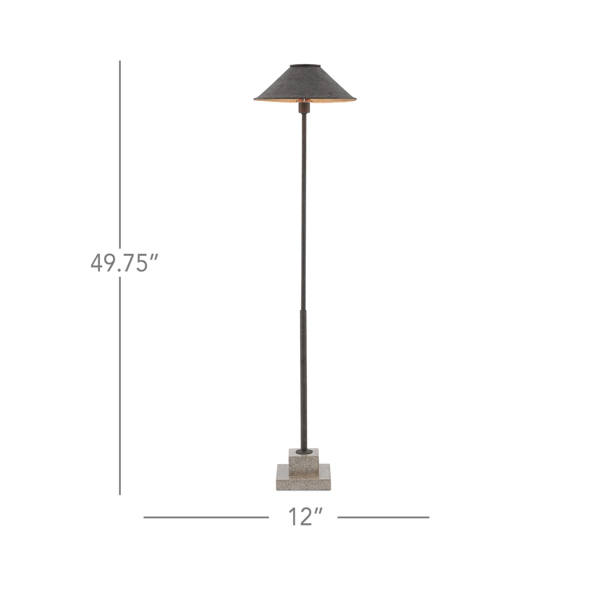 Shown in Mol Black/Contemporary Gold Leaf/Polished Concrete finish and Included shade