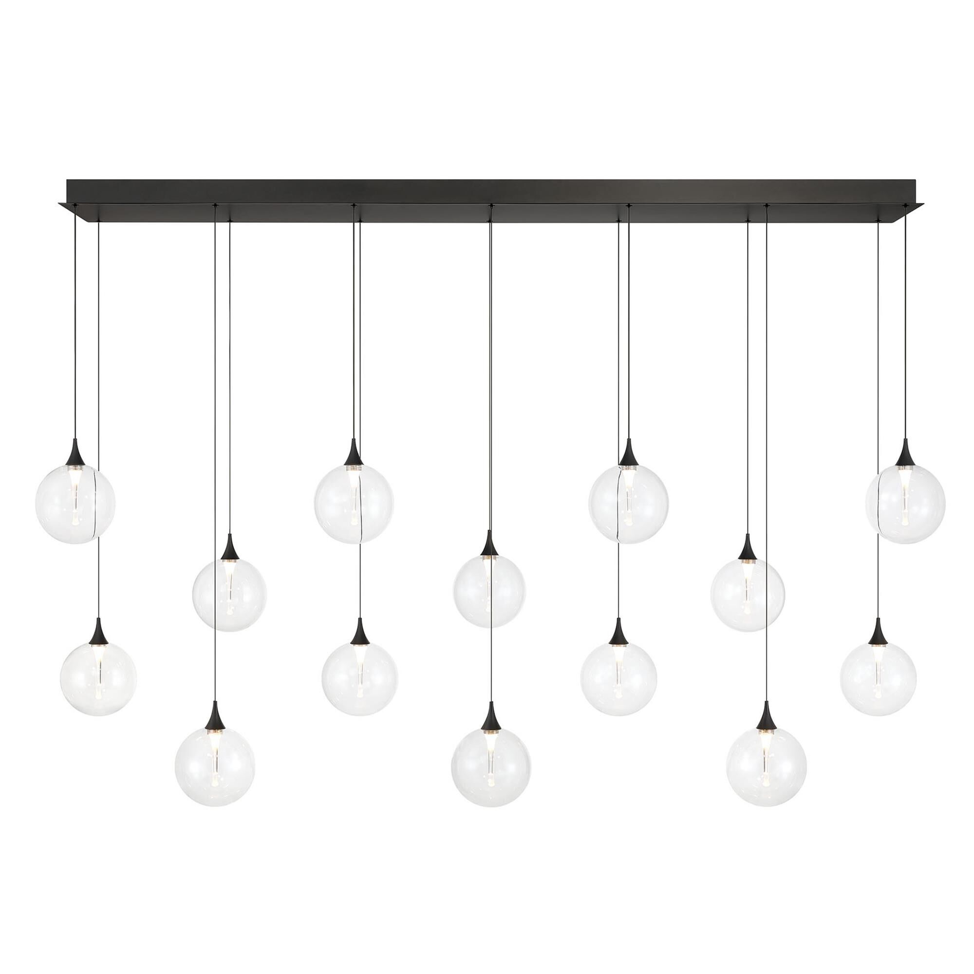 Shown in Black finish and Clear glass