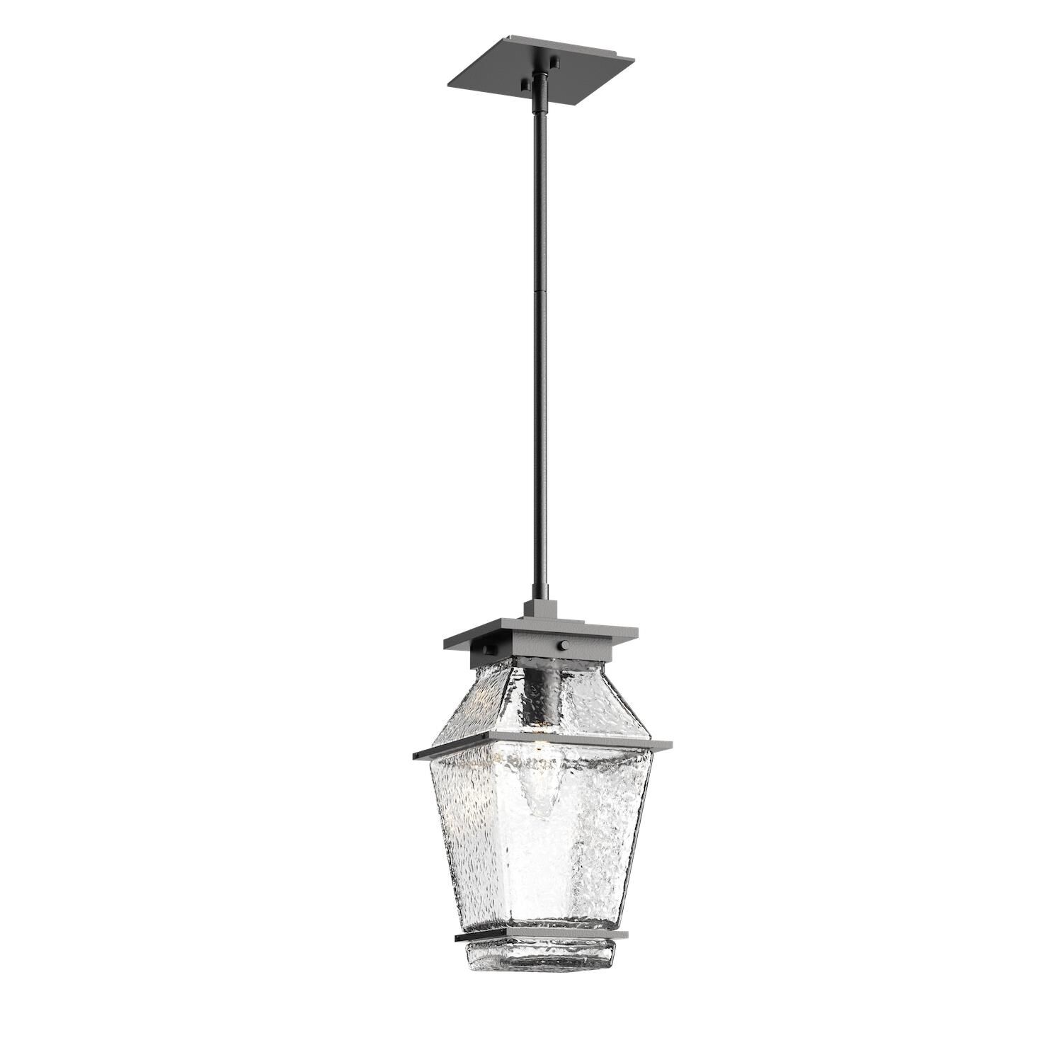 Shown in Argento Grey finish and Clear Blown glass