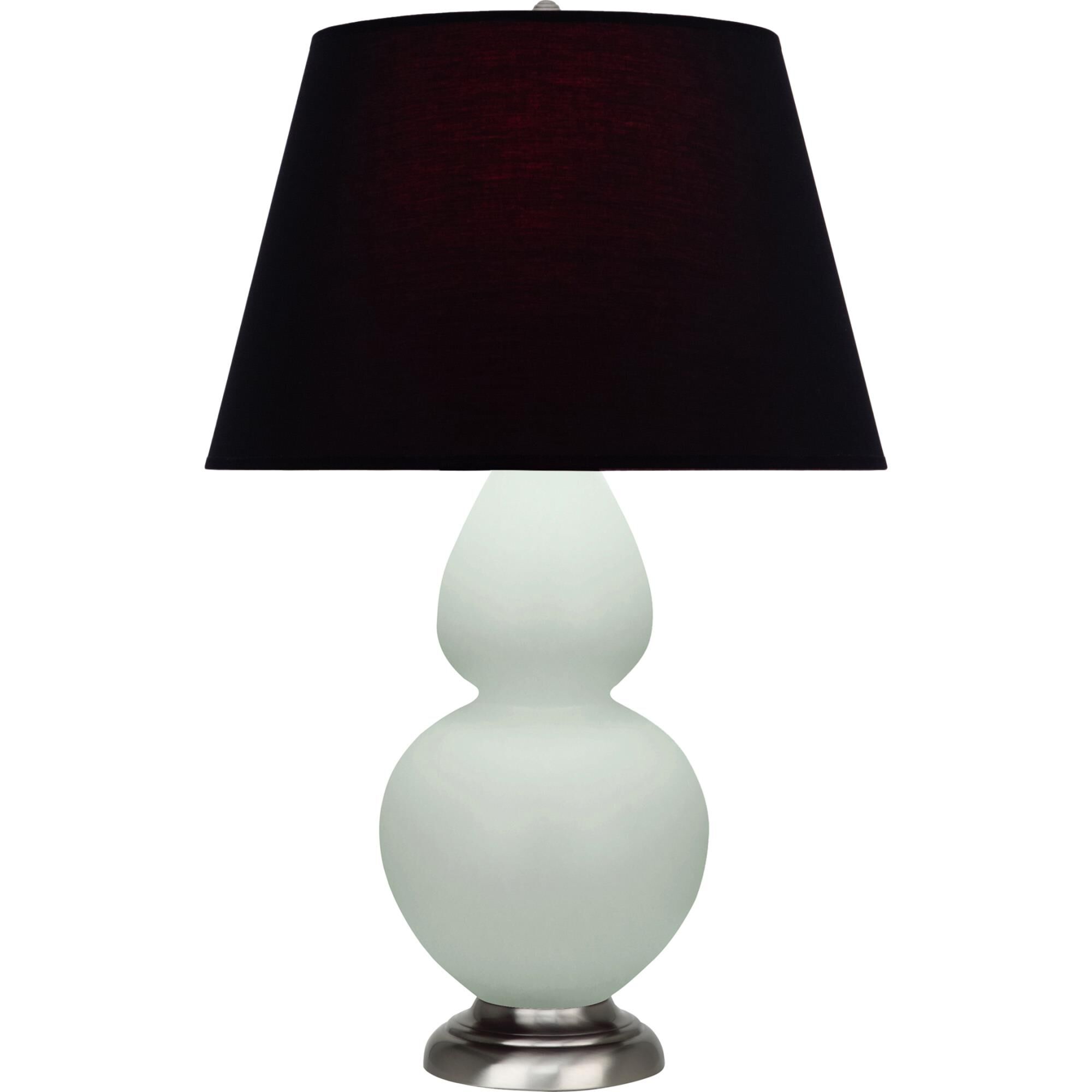 Shown in Matte Celadon finish and Ink Black with Rose Red Lining shade and Antique Silver accent