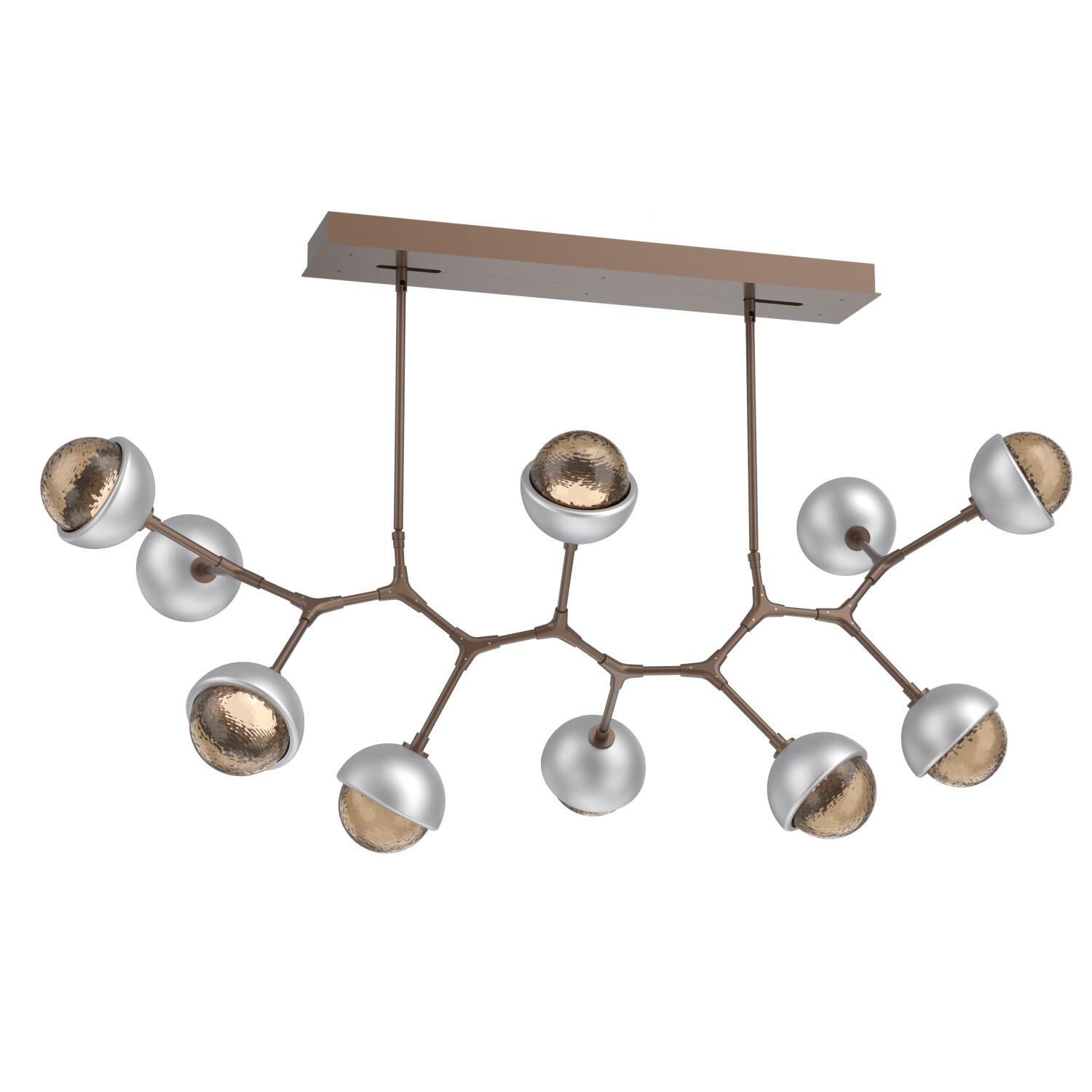 Shown in Burnished Bronze finish and Bronze glass and Classic Silver accent