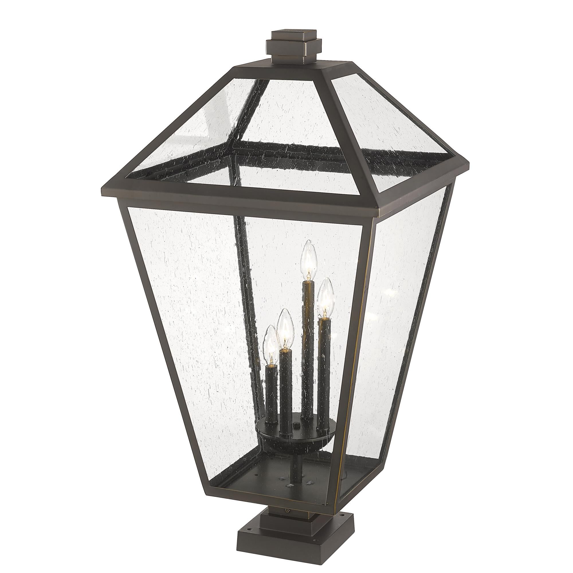 Shown in Oil Rubbed Bronze finish and Glass shade