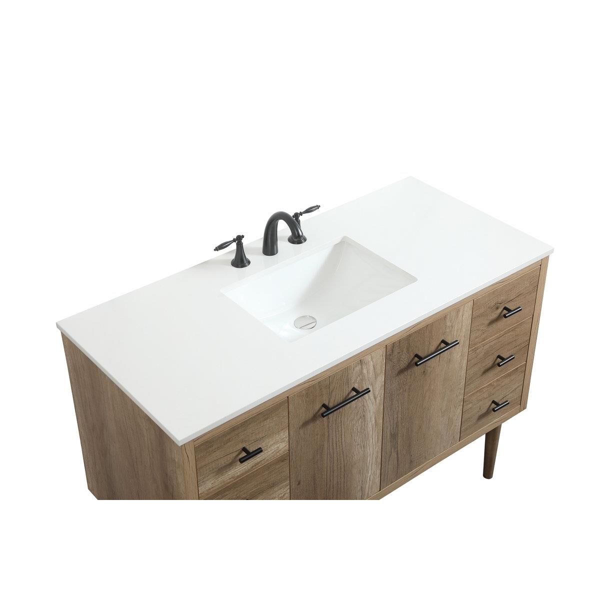 Shown in Natural Oak finish and No Backsplash accent