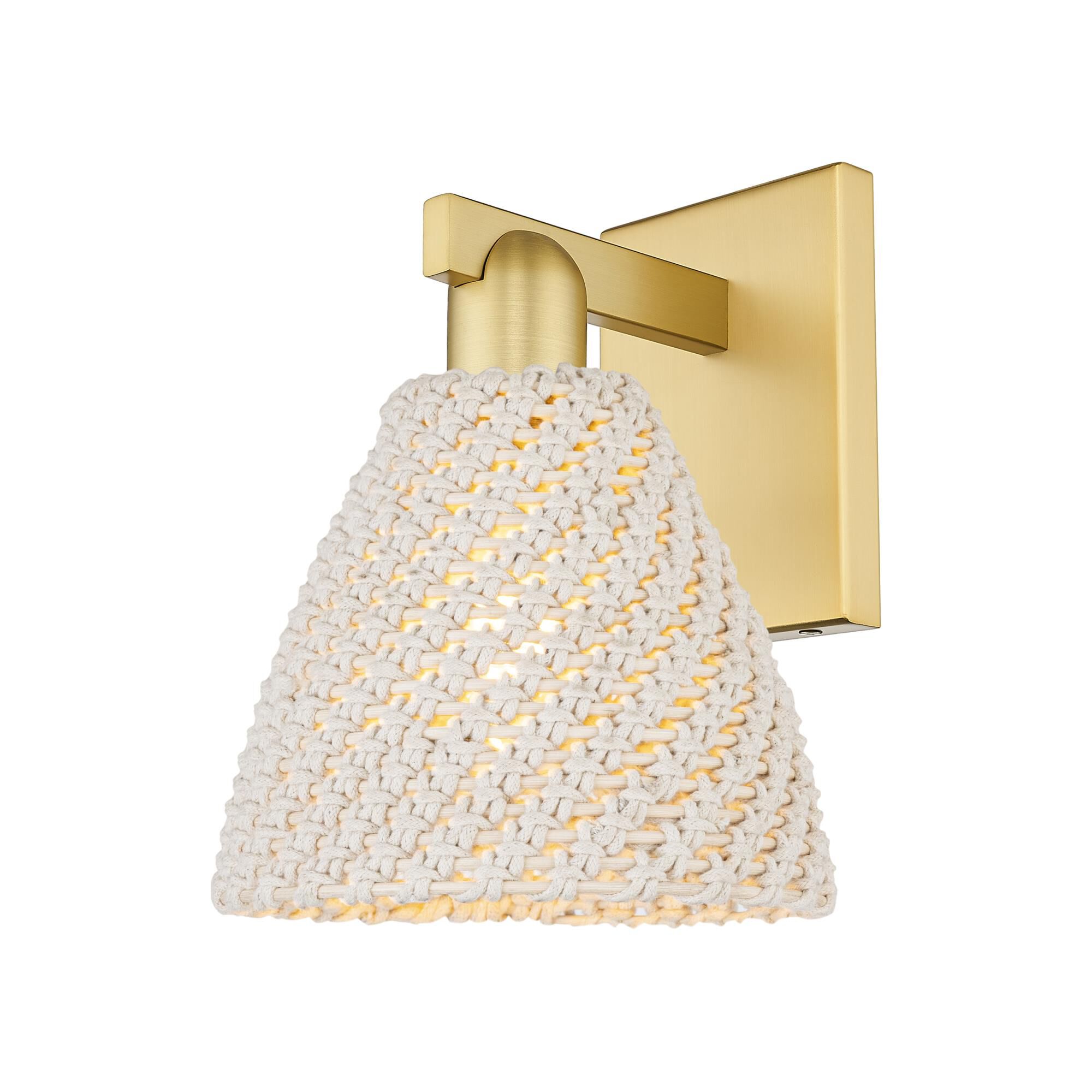 Shown in Satin Gold finish and Natural shade