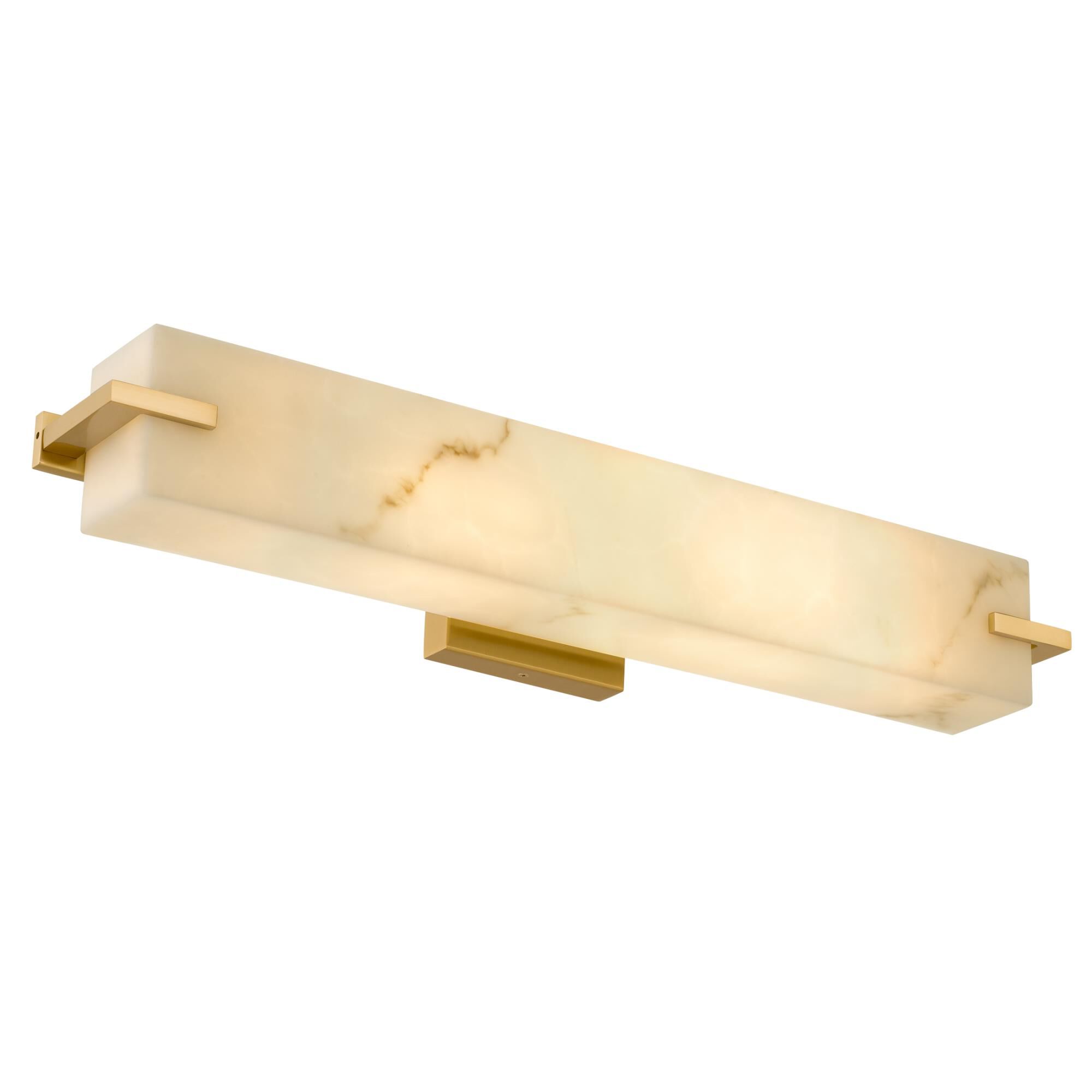 Shown in Brushed Gold finish and Alabaster Resin shade