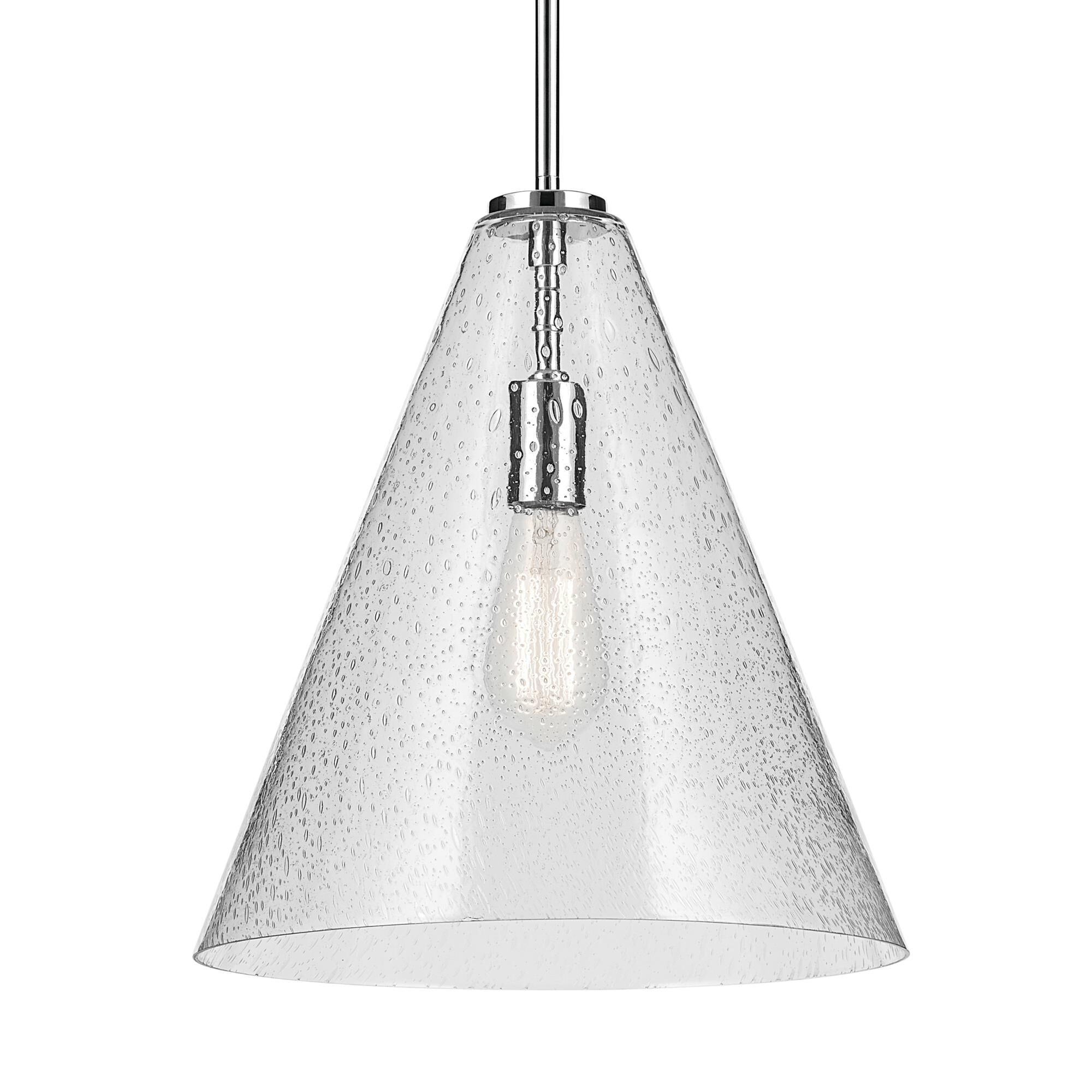 Shown in Chrome finish and Clear glass