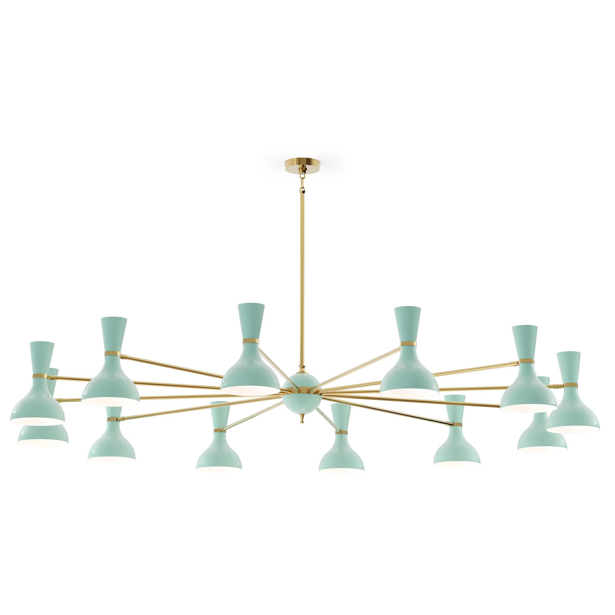 Shown in Modern Brass finish and Mint shade