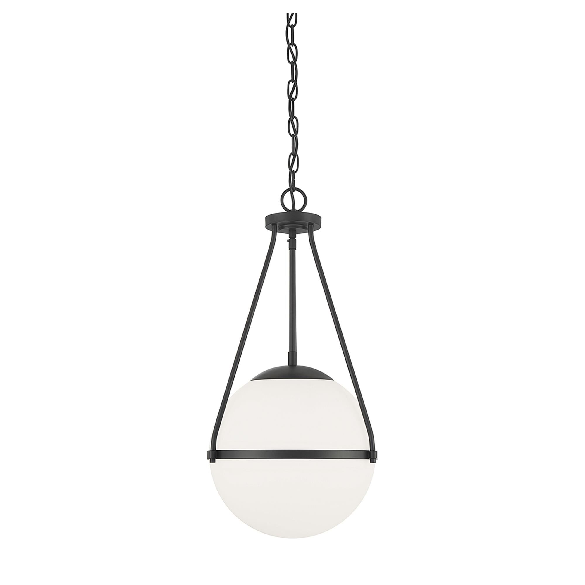 Shown in Matte Black finish and White Opal glass