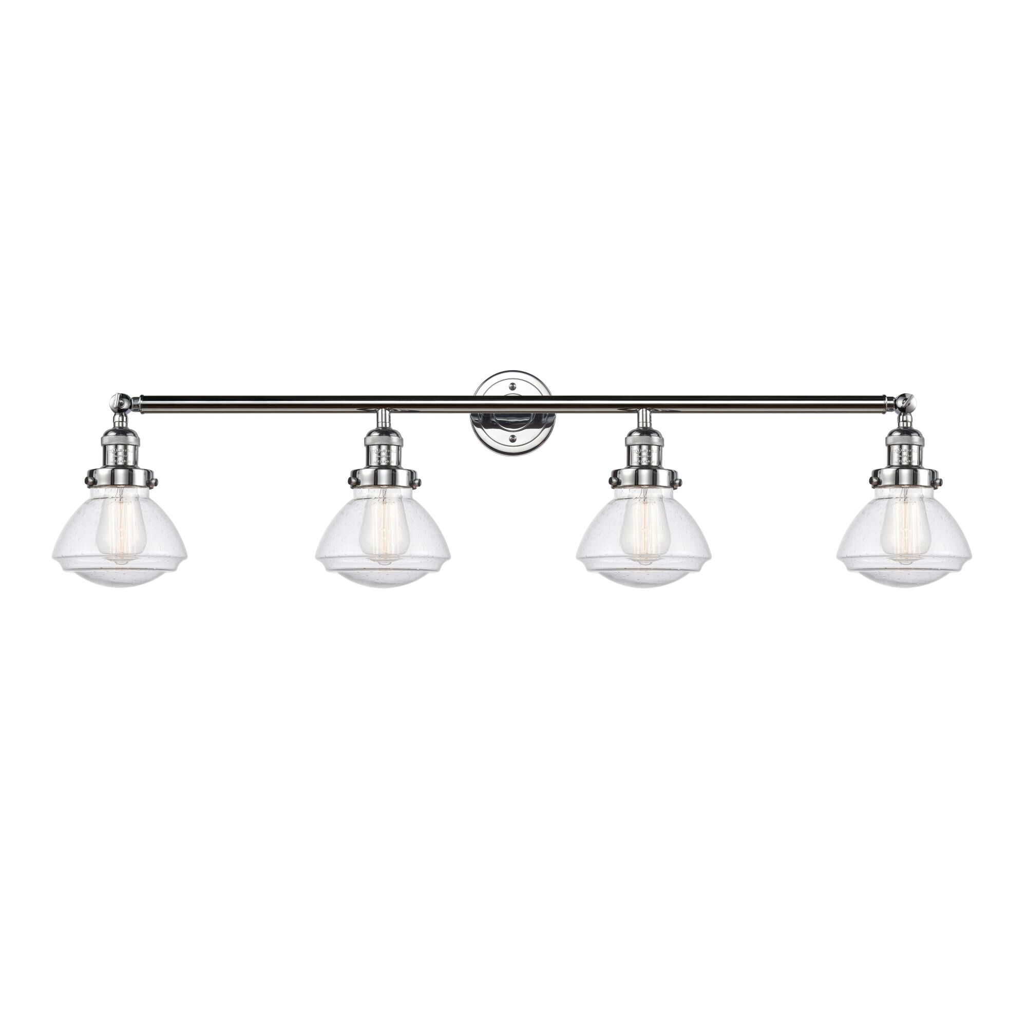 Shown in Polished Chrome finish and Seedy Olean glass