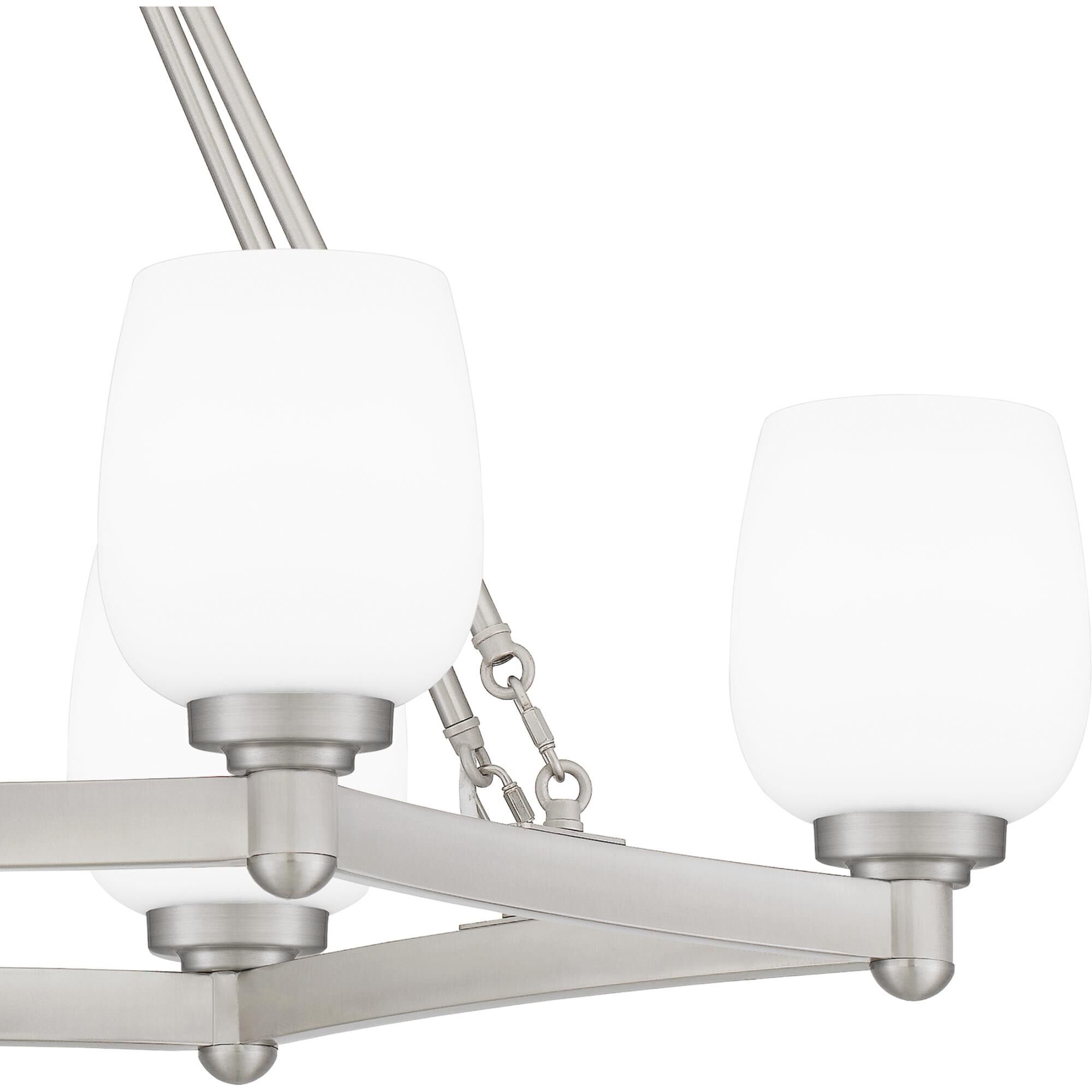 Shown in Brushed Nickel finish and Opal Etched Glass shade