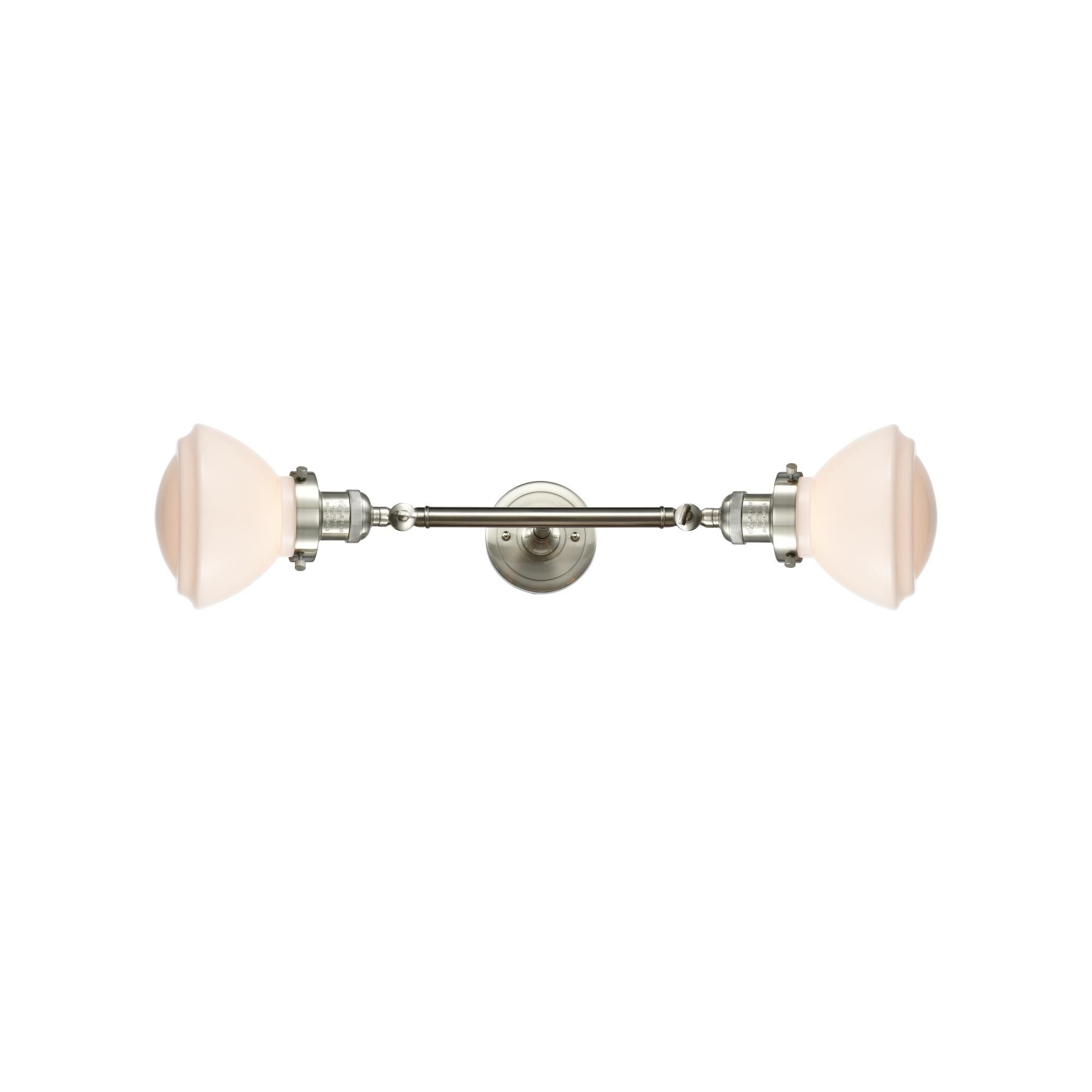 Shown in Brushed Satin Nickel finish and Bell glass and Glass shade