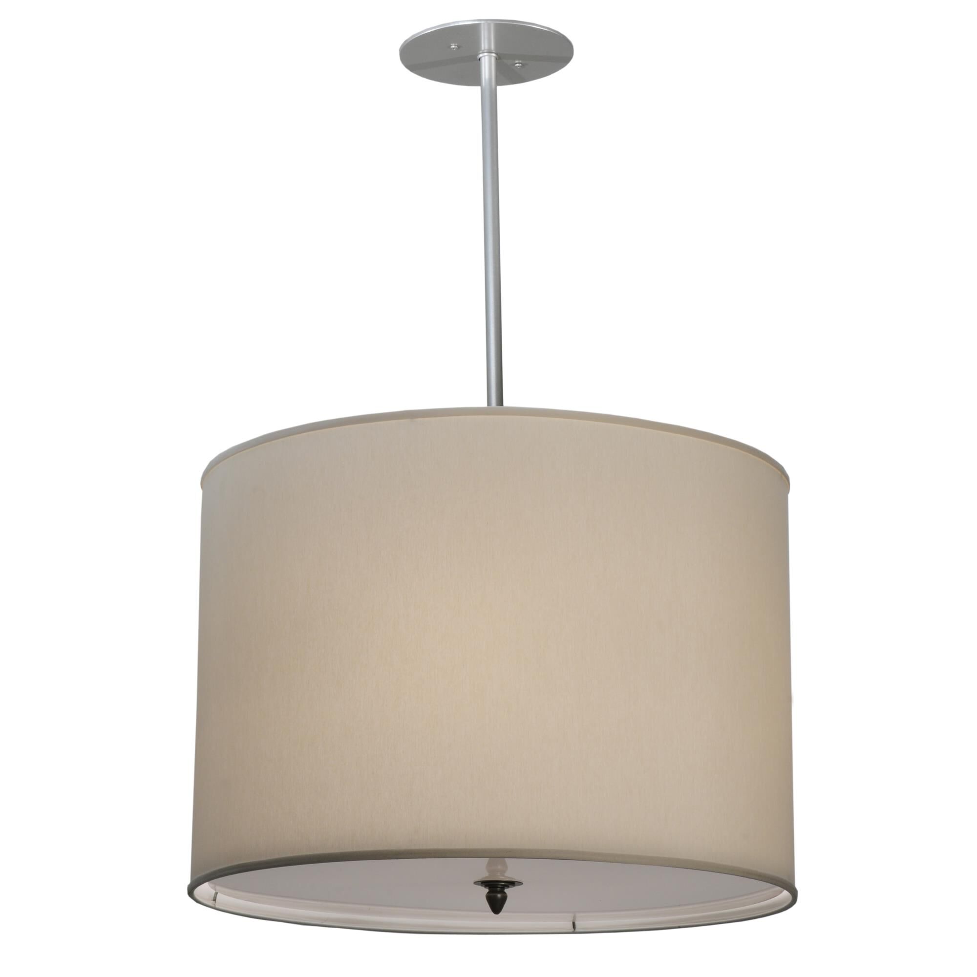 Shown in Brushed Nickel finish and Cream Linen shade
