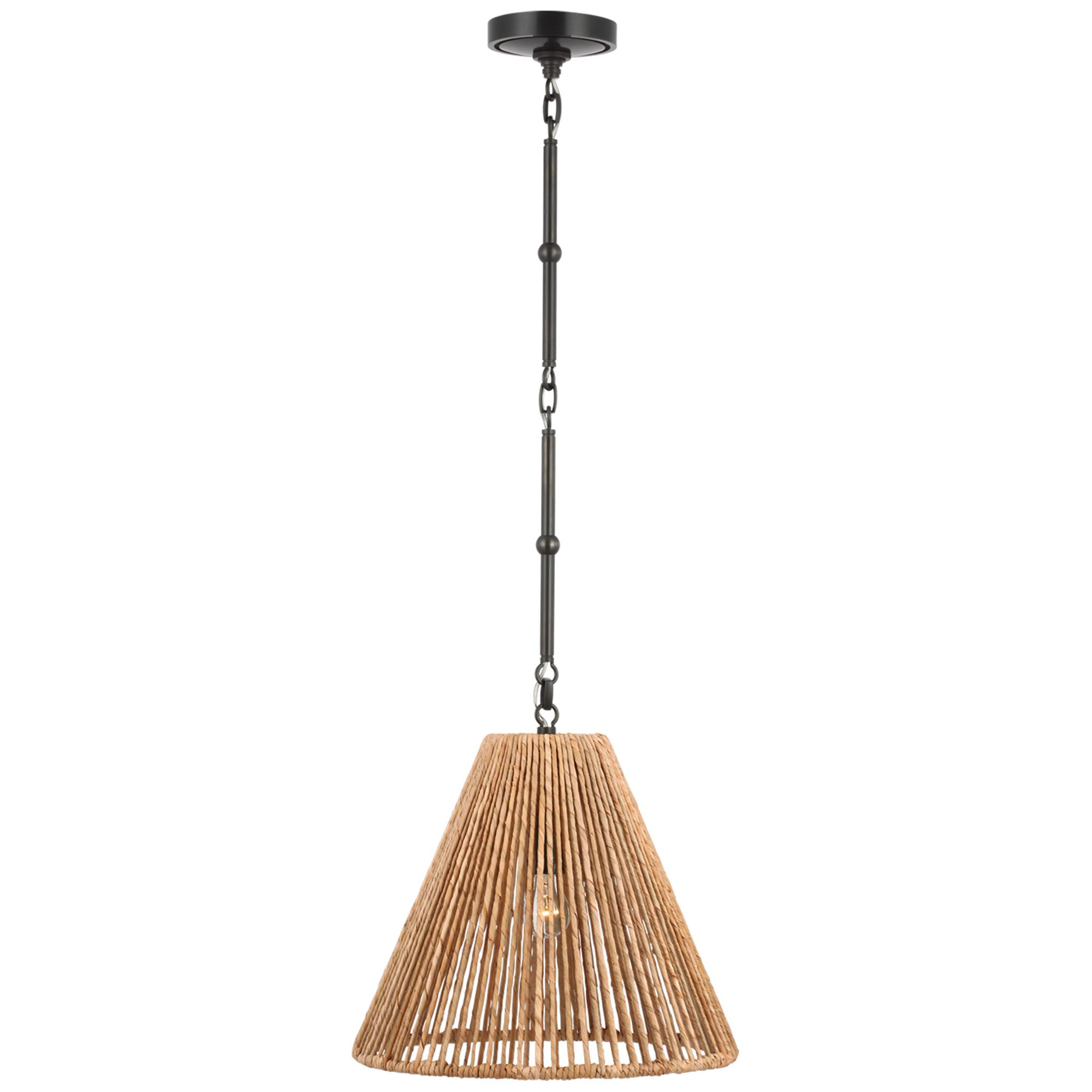 Shown in Bronze finish and Natural Abaca shade