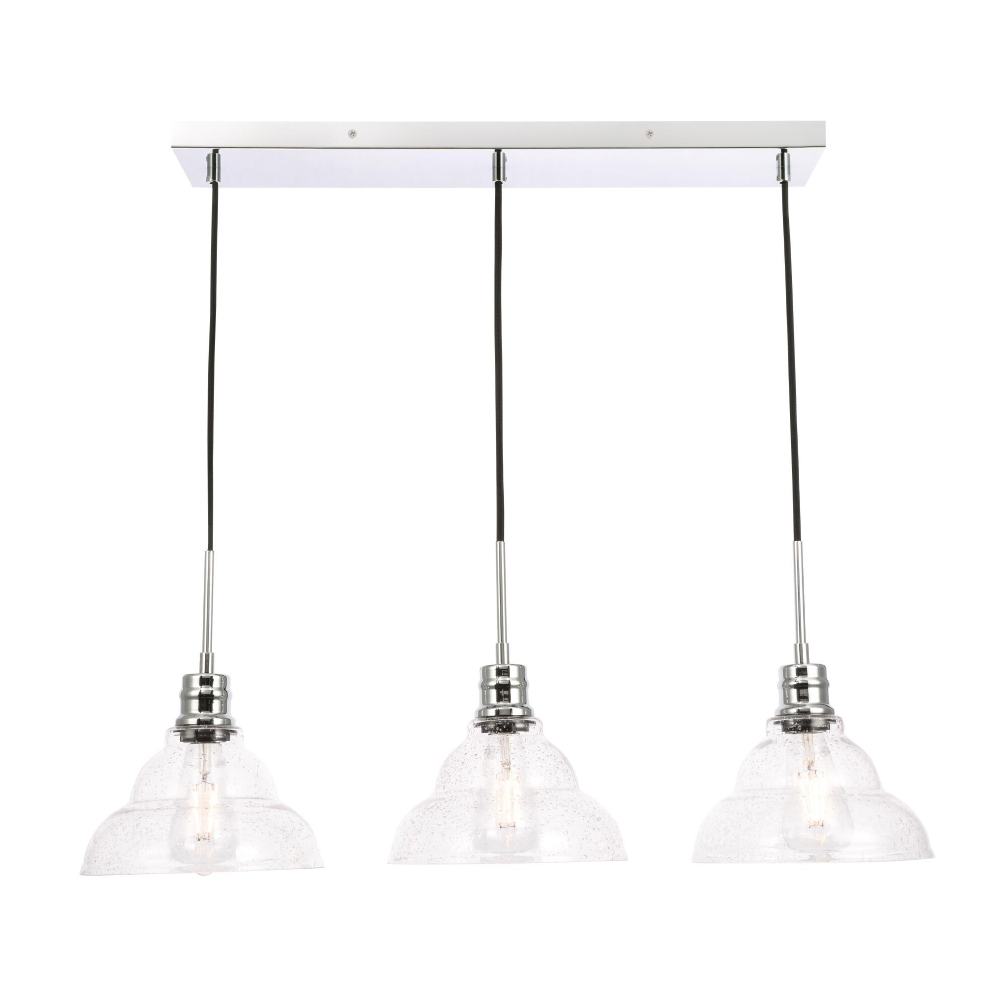 Clive 34 Inch 3 Light Linear Suspension Light by Elegant Lighting