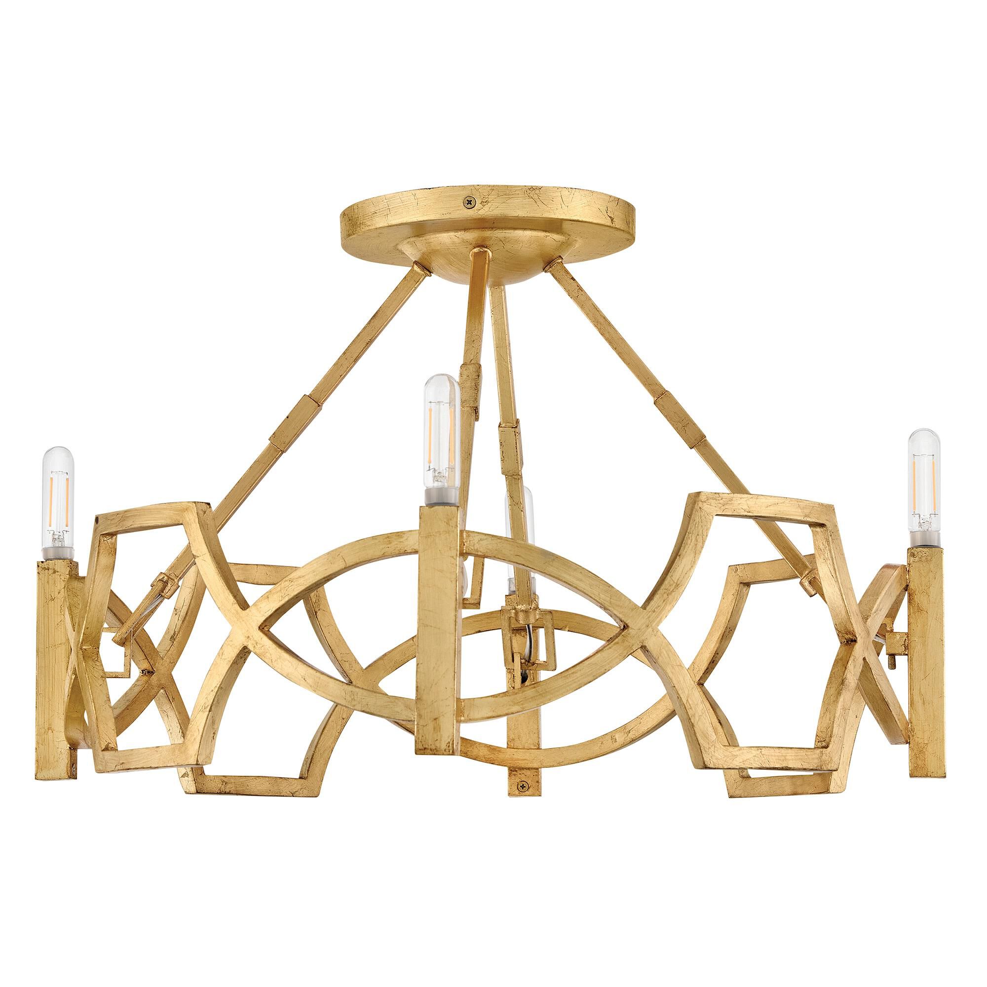 Leona 22 Inch 4 Light Semi Flush Mount,
