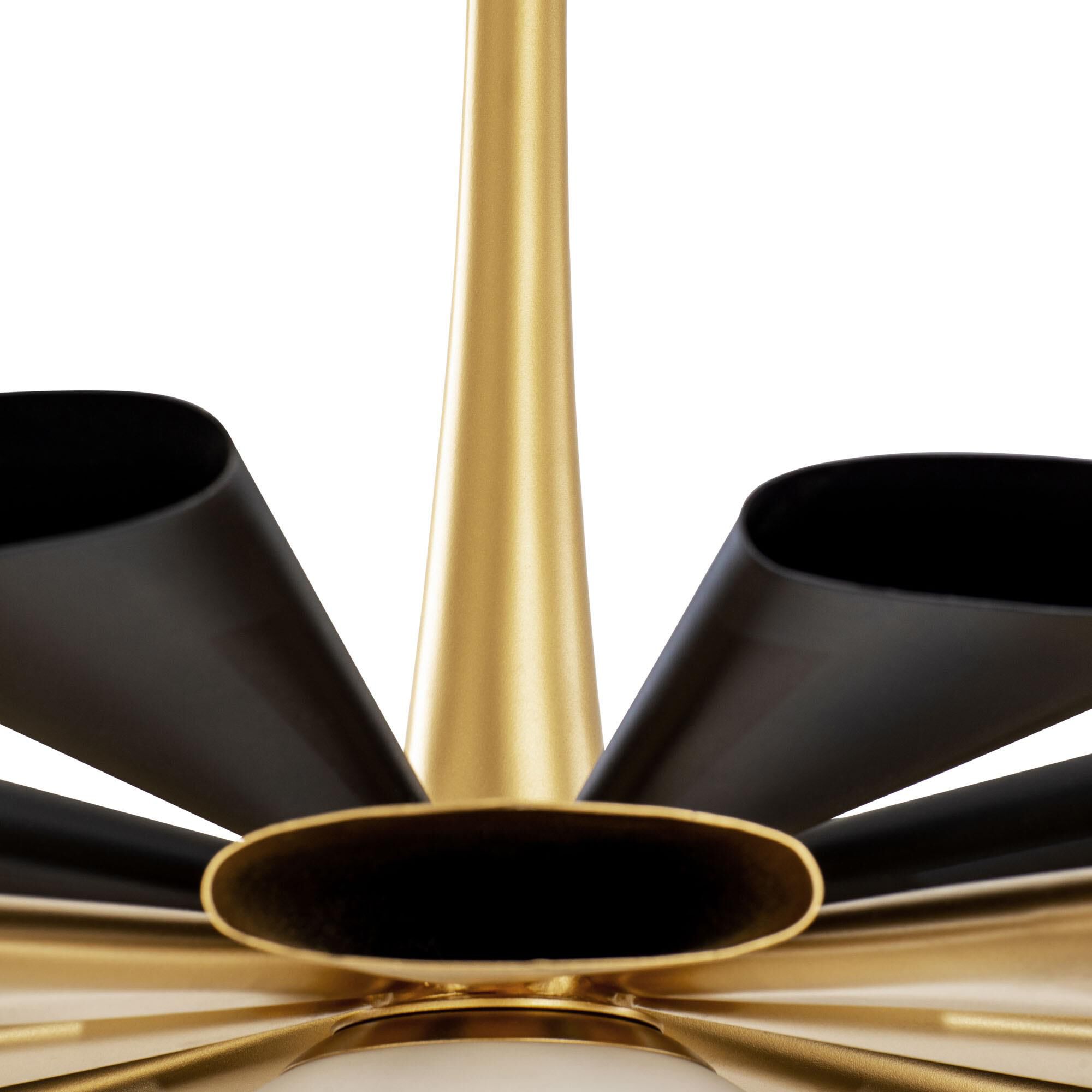 Shown in Black and Gold finish and Frosted Opal White glass